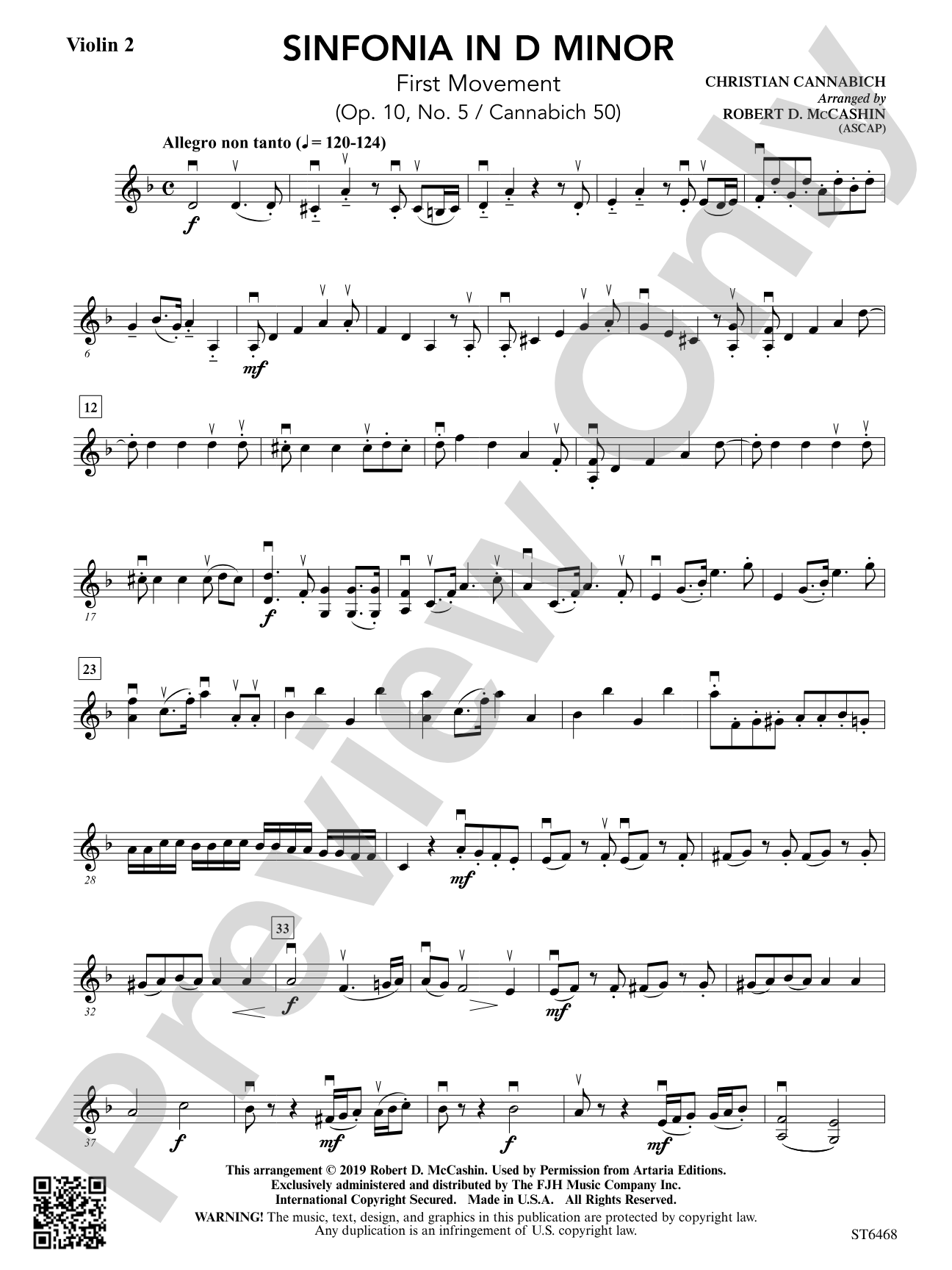 Sinfonia in D Minor: Violin 2