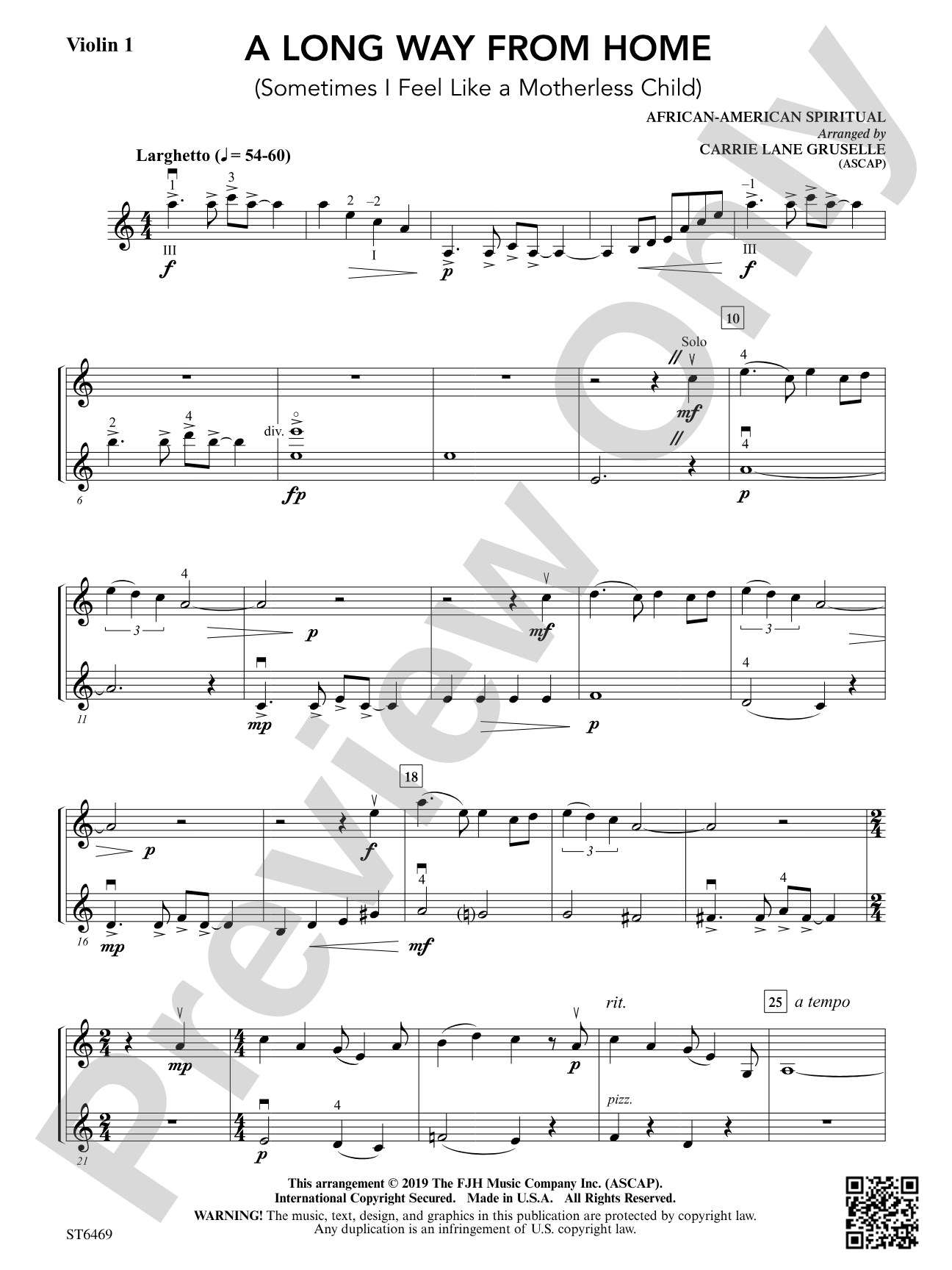 A Long Way from Home: Violin 1
