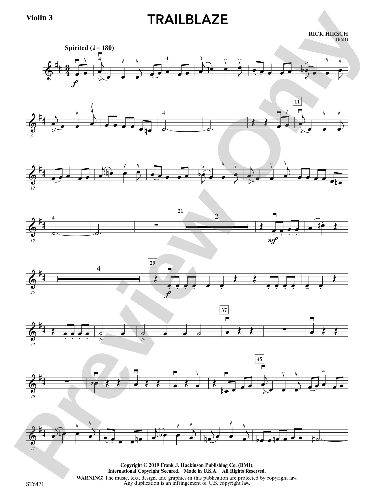Trailblaze: Violin 3 (Viola T.C.)