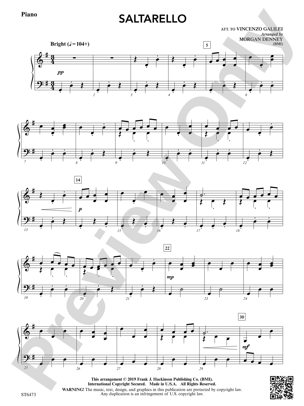 Saltarello: Piano