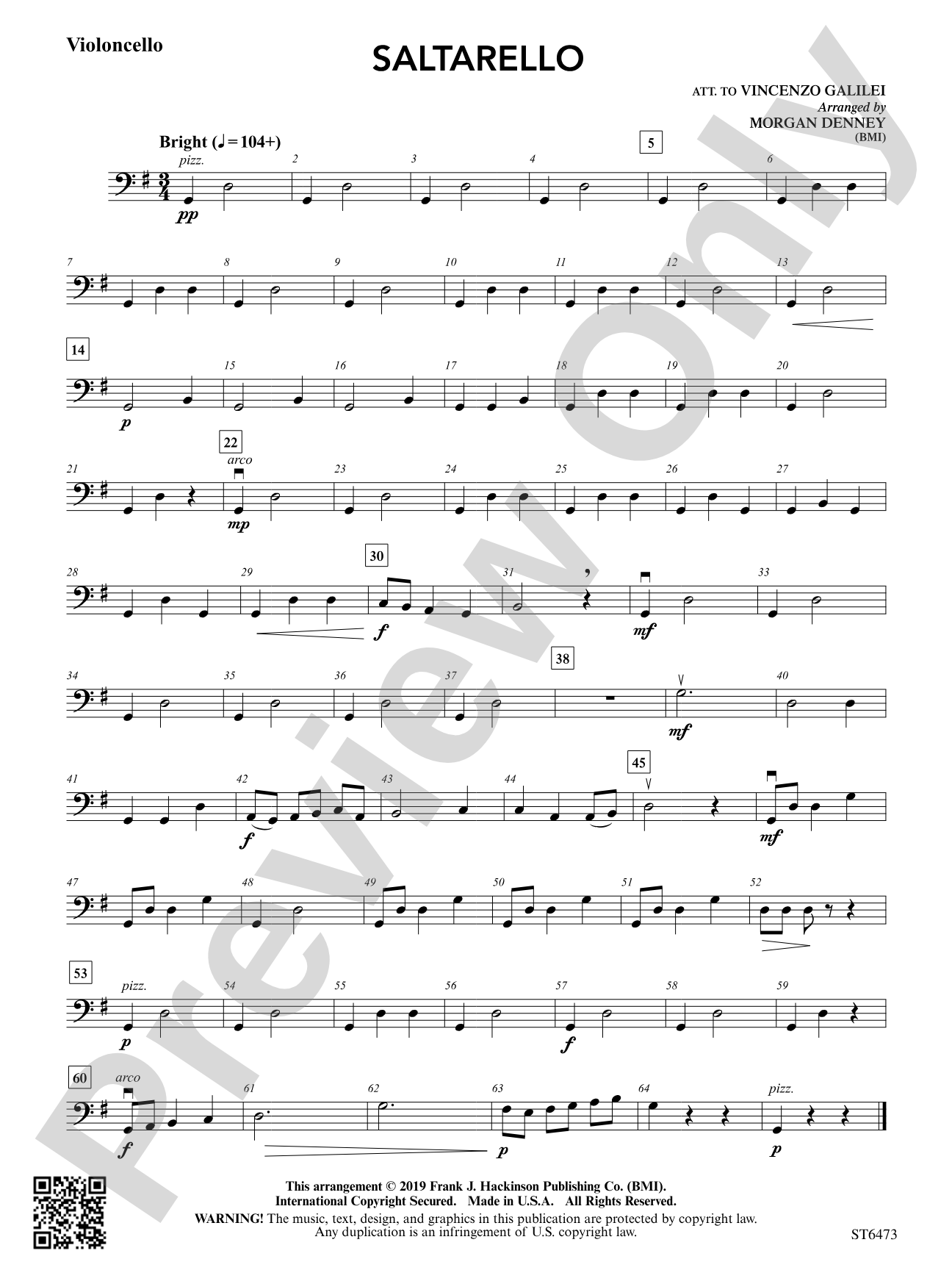 Saltarello: Violoncello