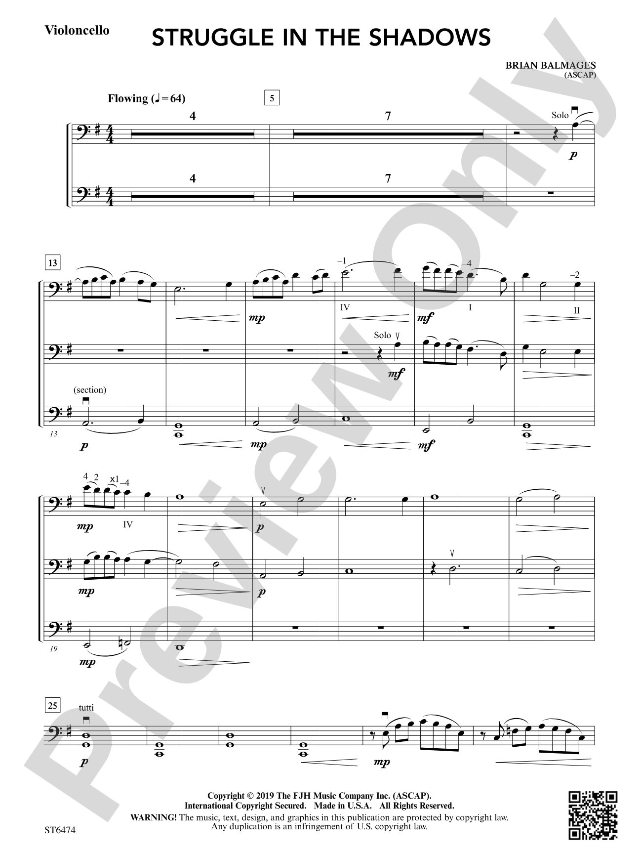 Struggle in the Shadows: Violoncello