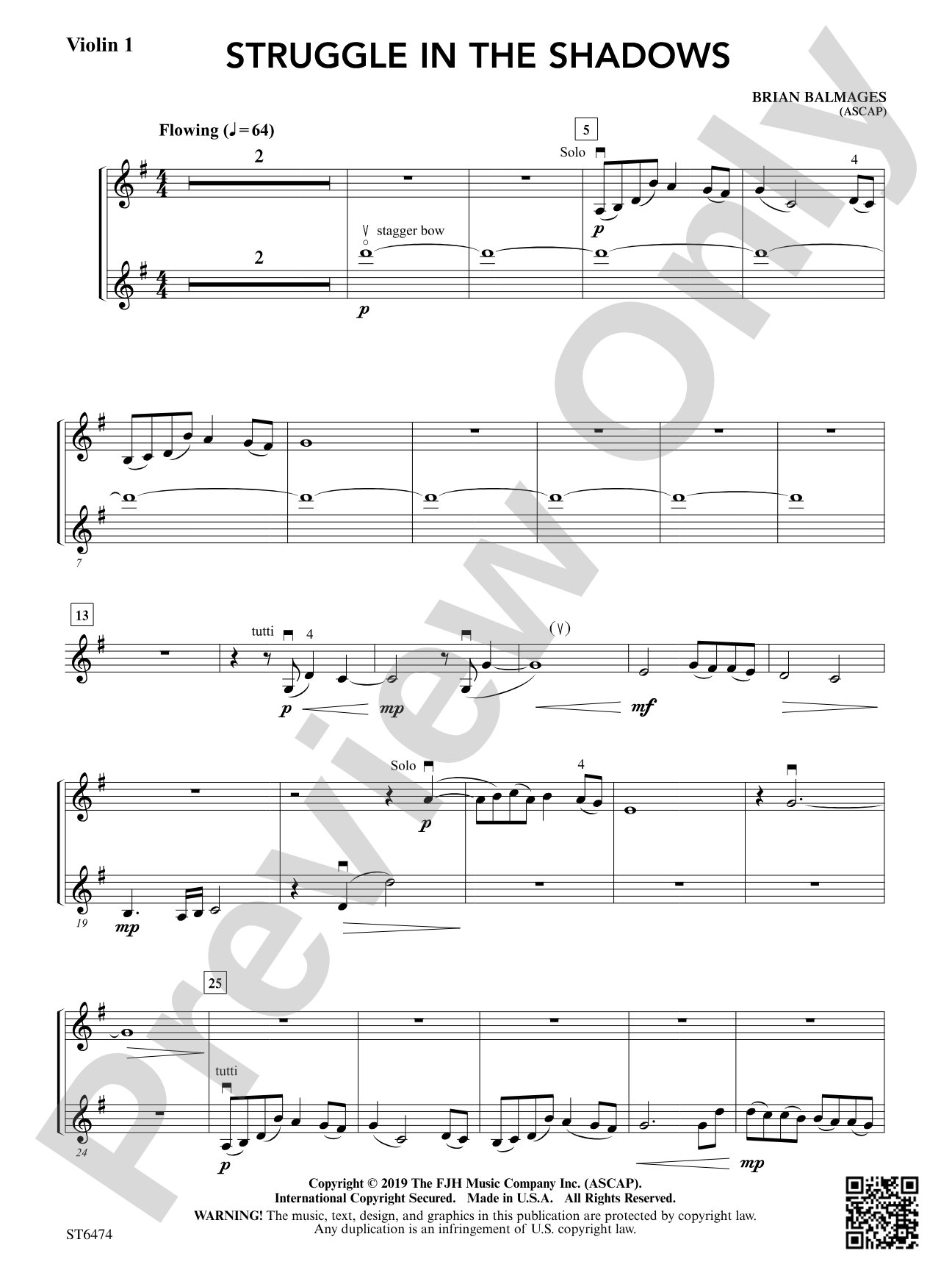 Struggle in the Shadows: Violin 1
