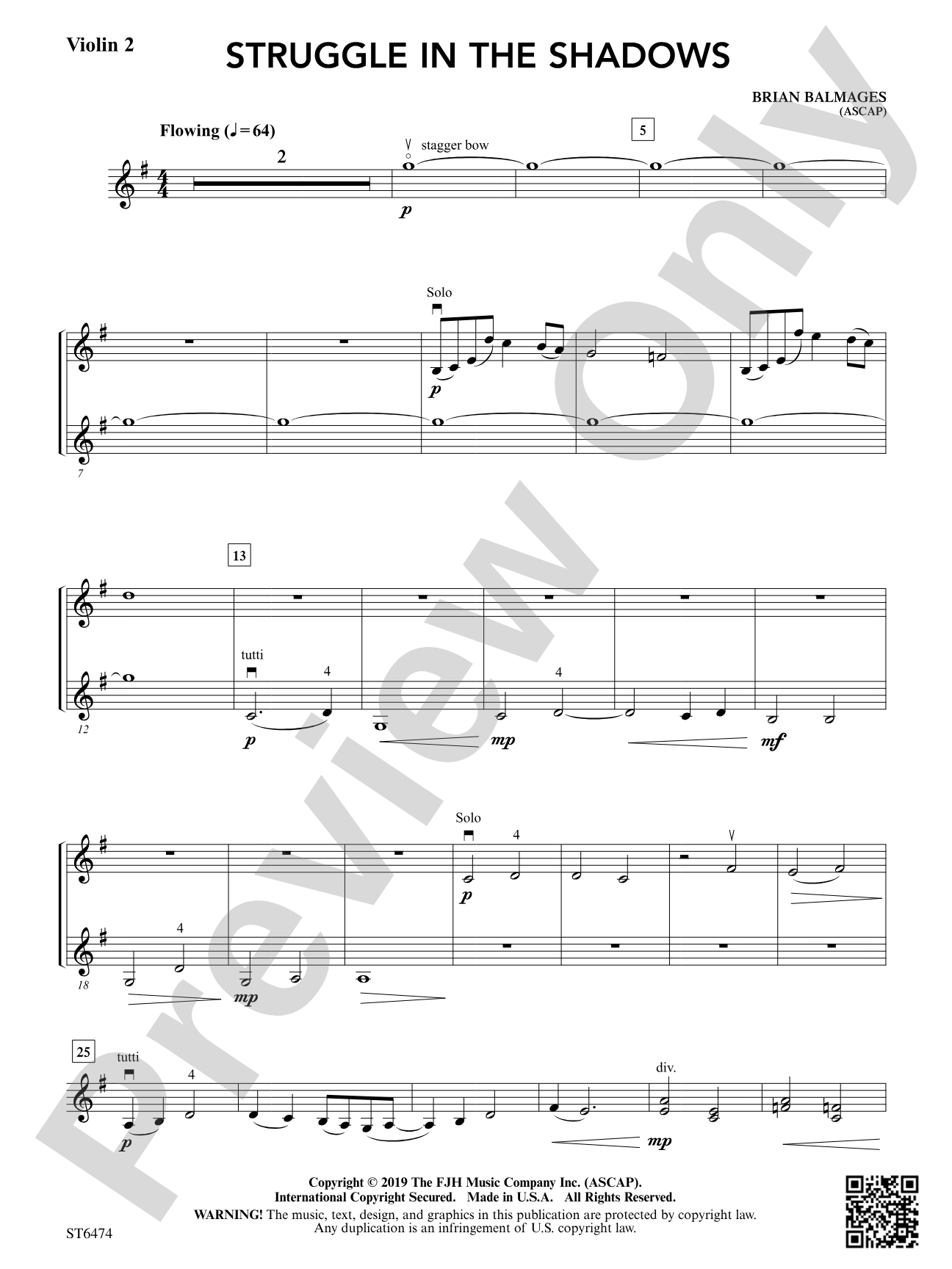 Struggle in the Shadows: Violin 2