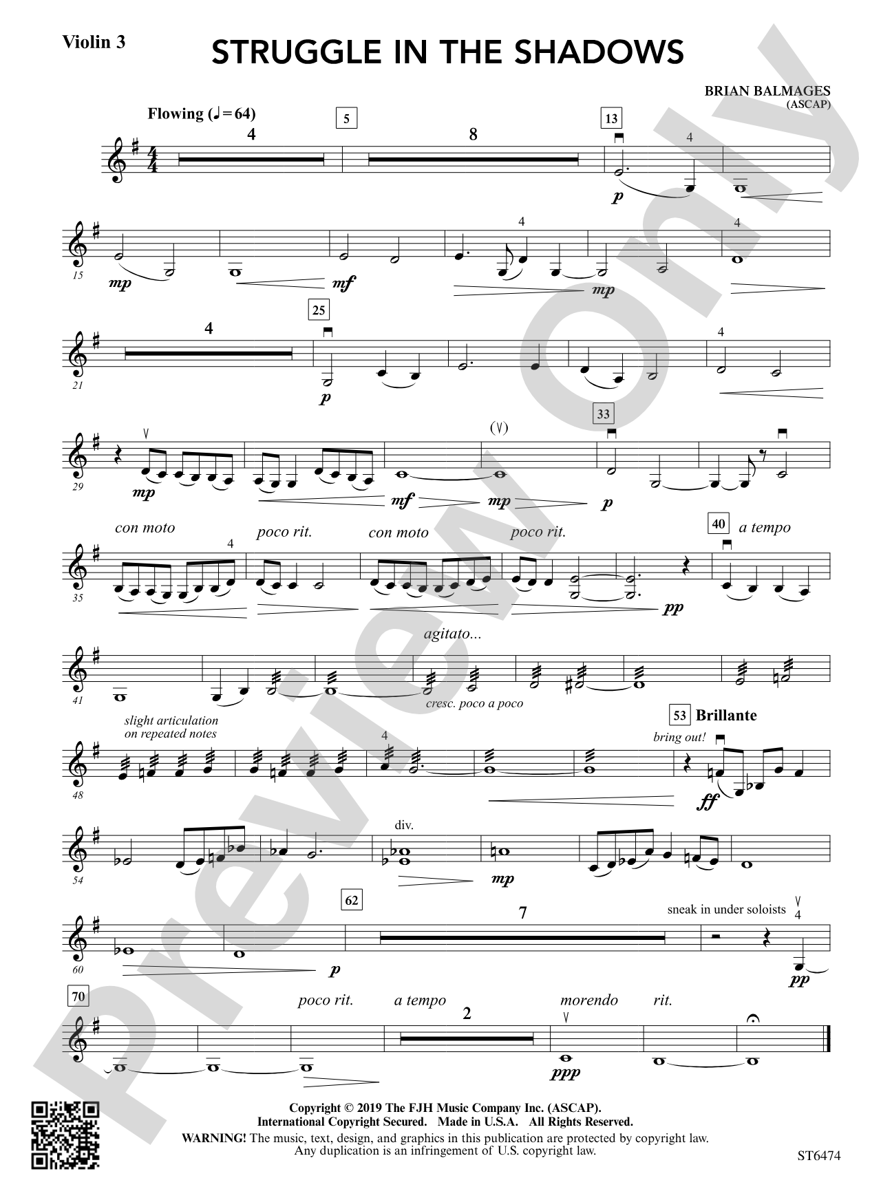 Struggle in the Shadows: Violin 3