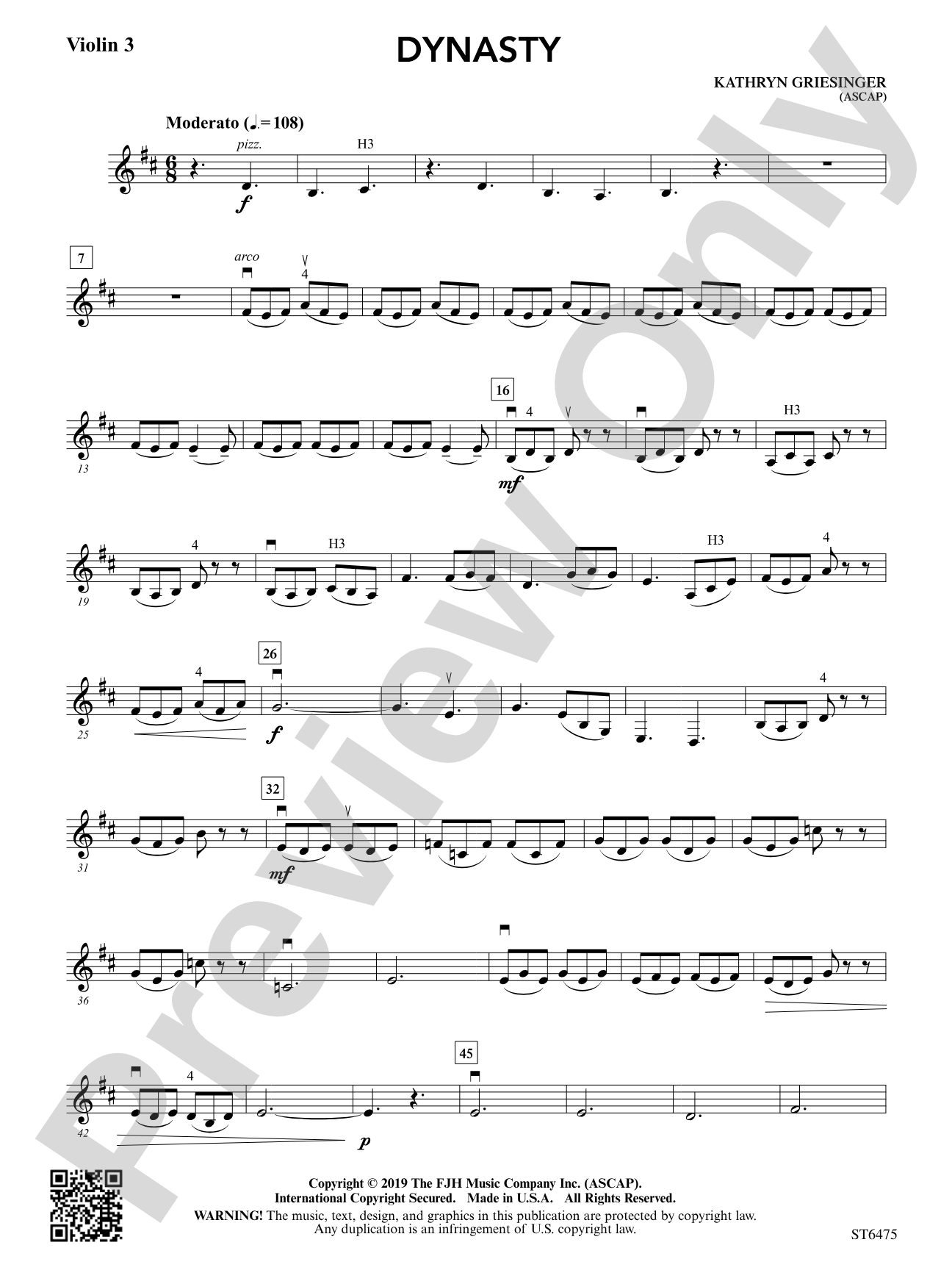Dynasty: Violin 3 (Viola T.C.)