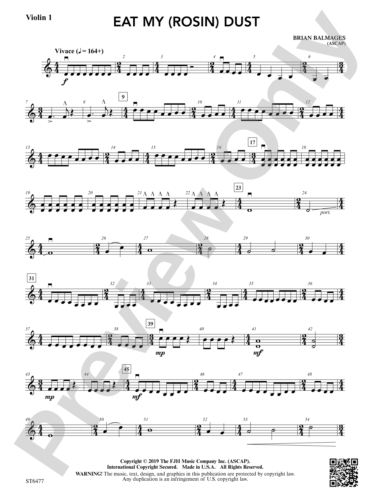 East My (Rosin) Dust: Violin 1