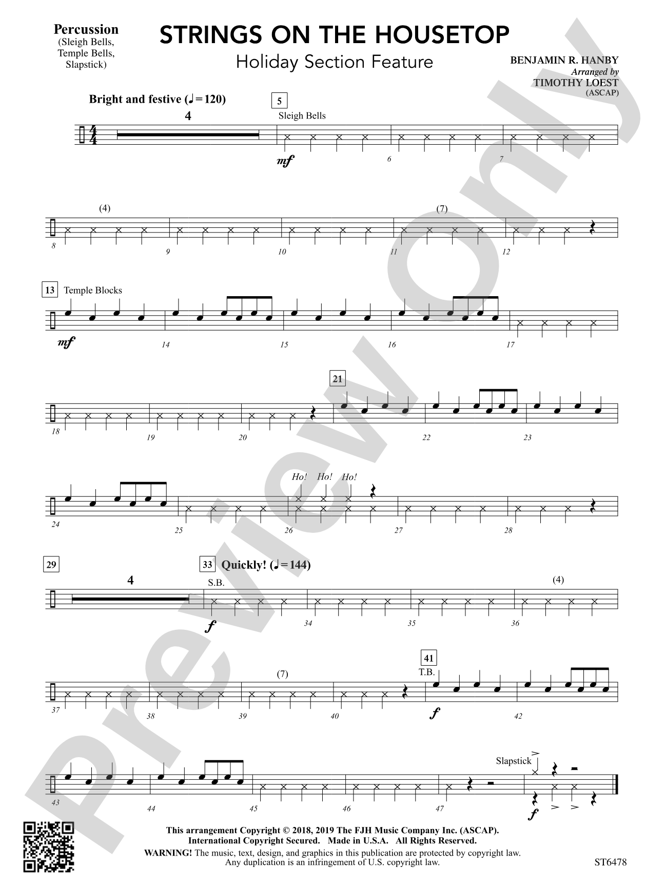 Strings on the Housetop: Percussion (opt.)