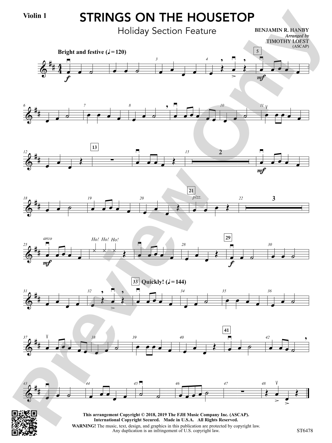 Strings on the Housetop: Violin 1