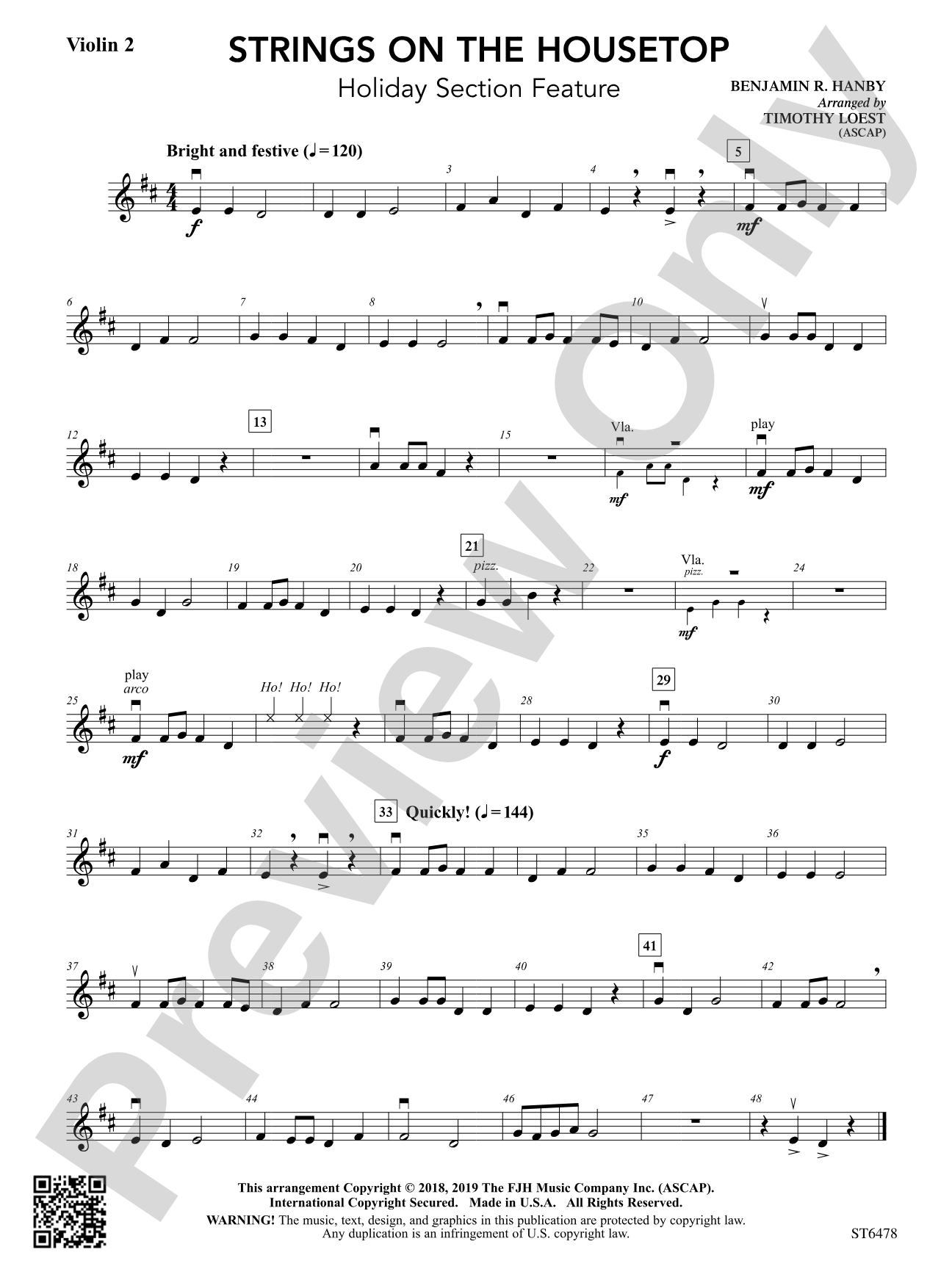 Strings on the Housetop: Violin 2 (Viola T.C.)
