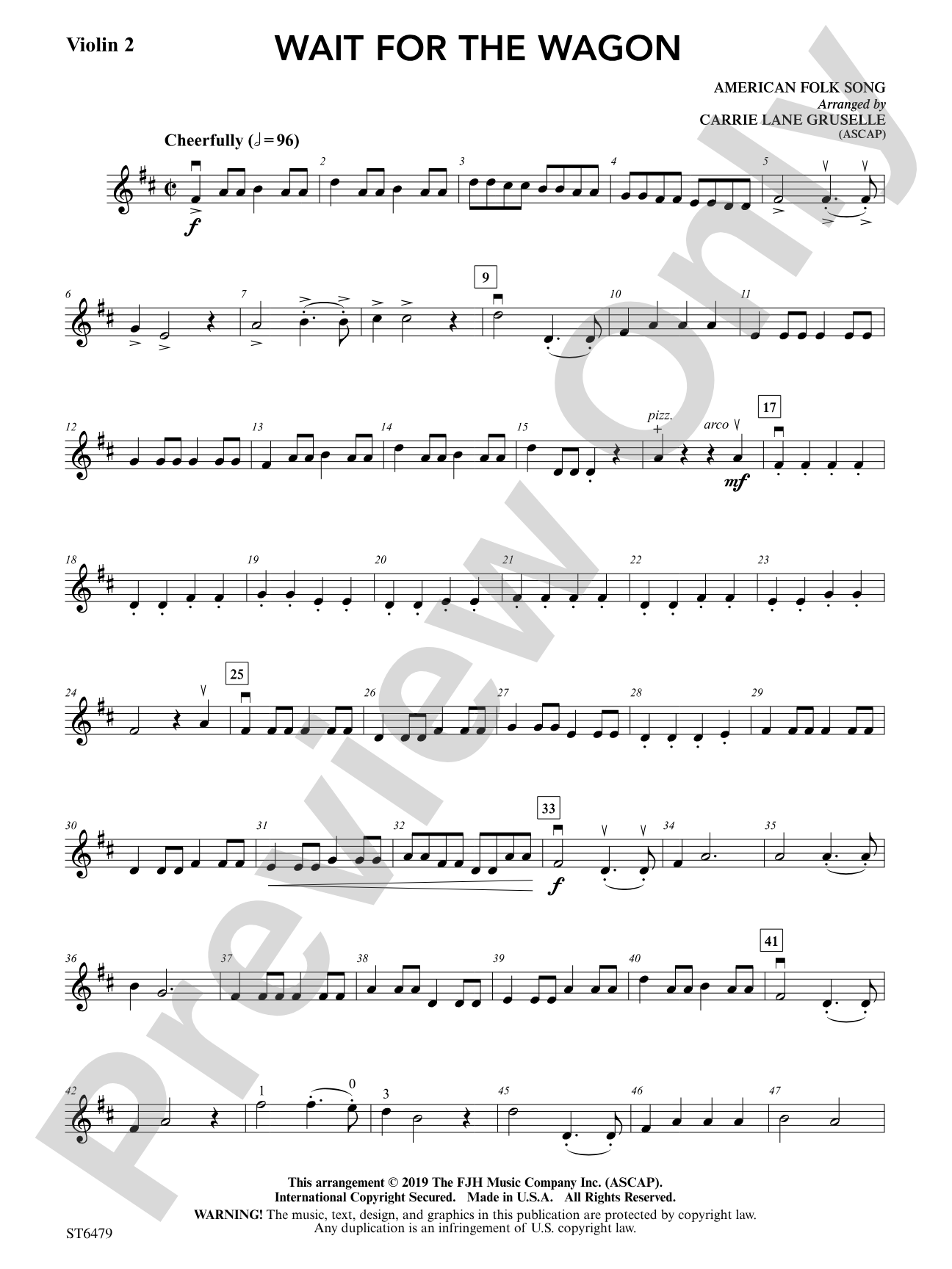 Wait for the Wagon: Violin 2