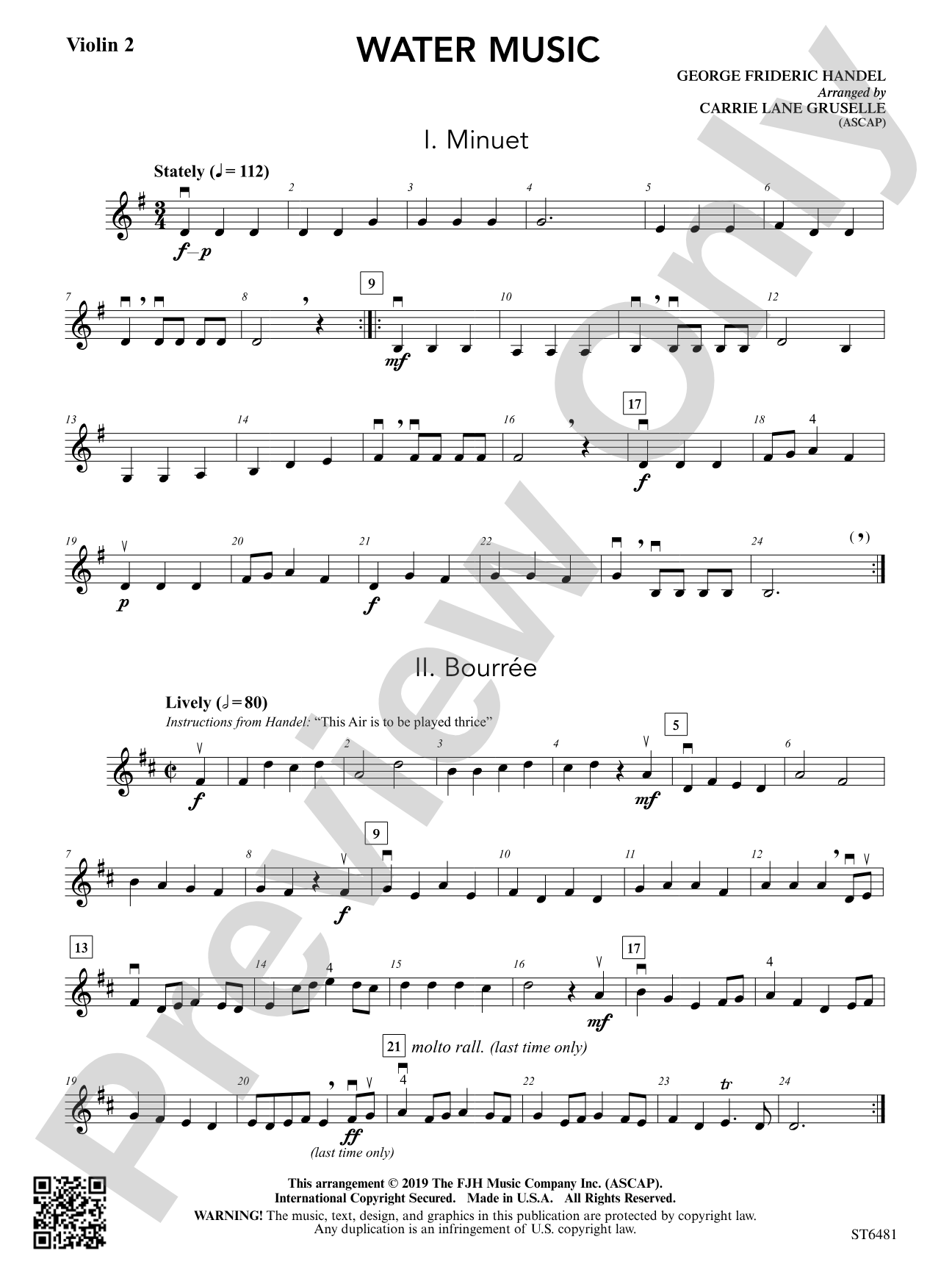 Water Music: Violin 2