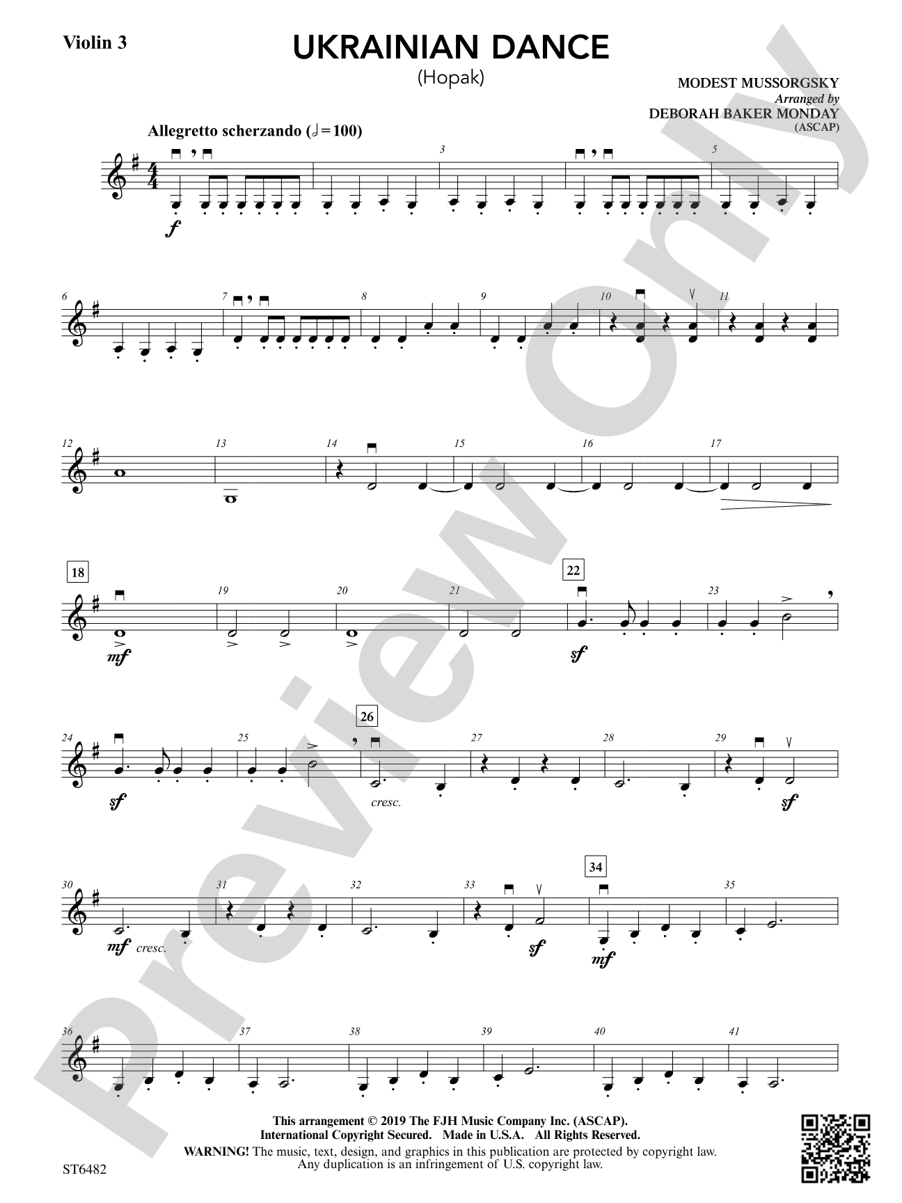 Ukrainian Dance: Violin 3 (Viola T.C.)