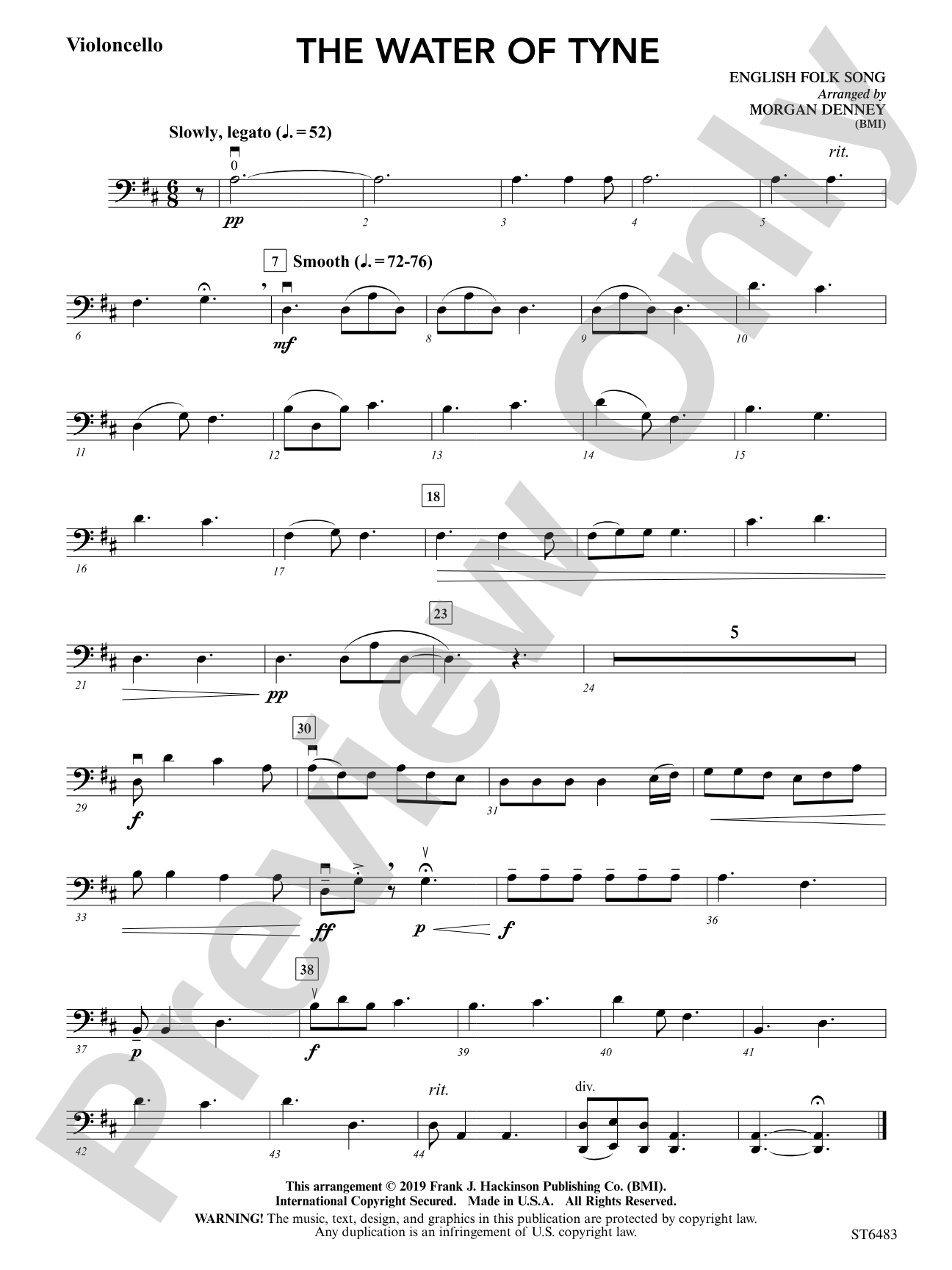 The Water of Tyne: Violoncello