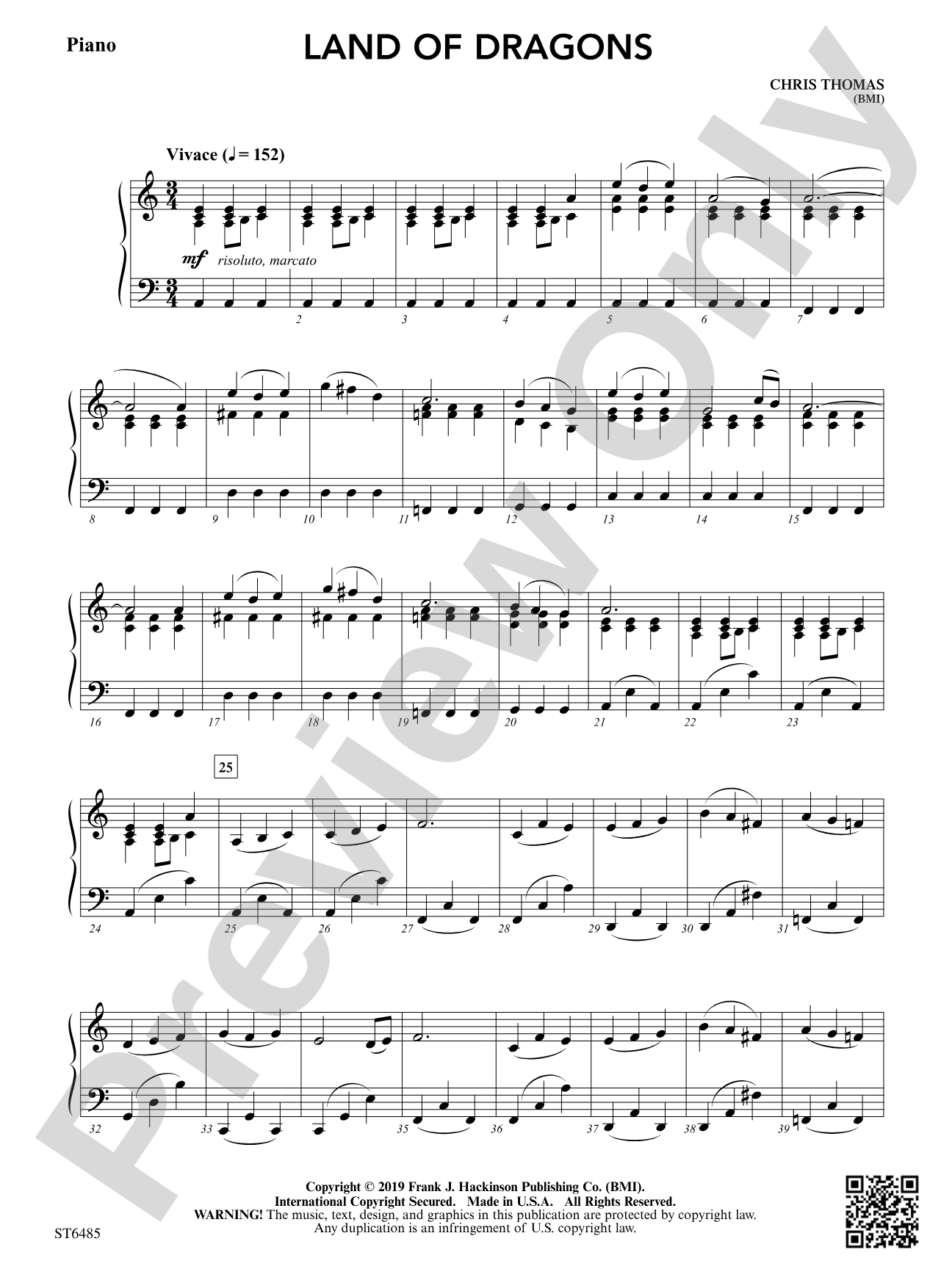 Land of Dragons: Piano