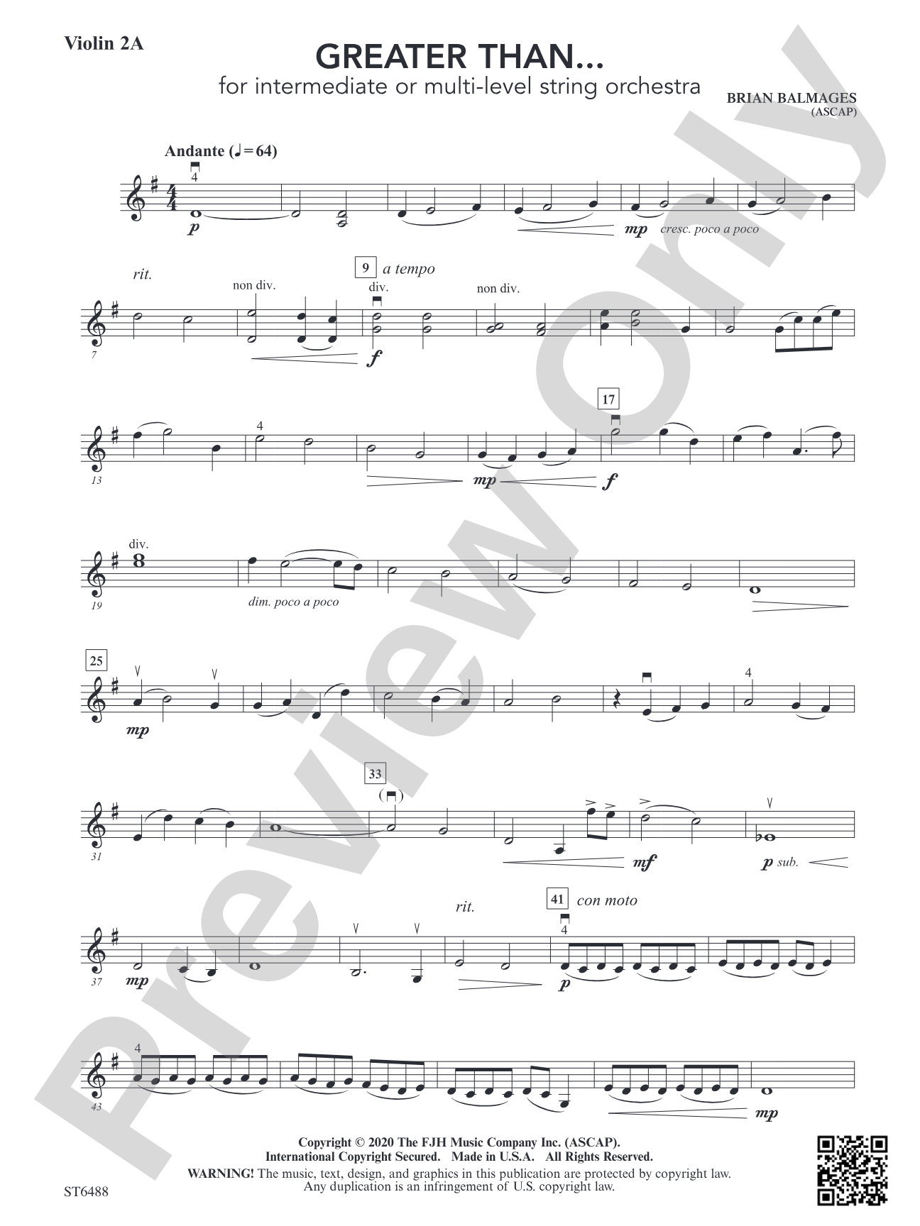 Greater Than...: Violin 2A