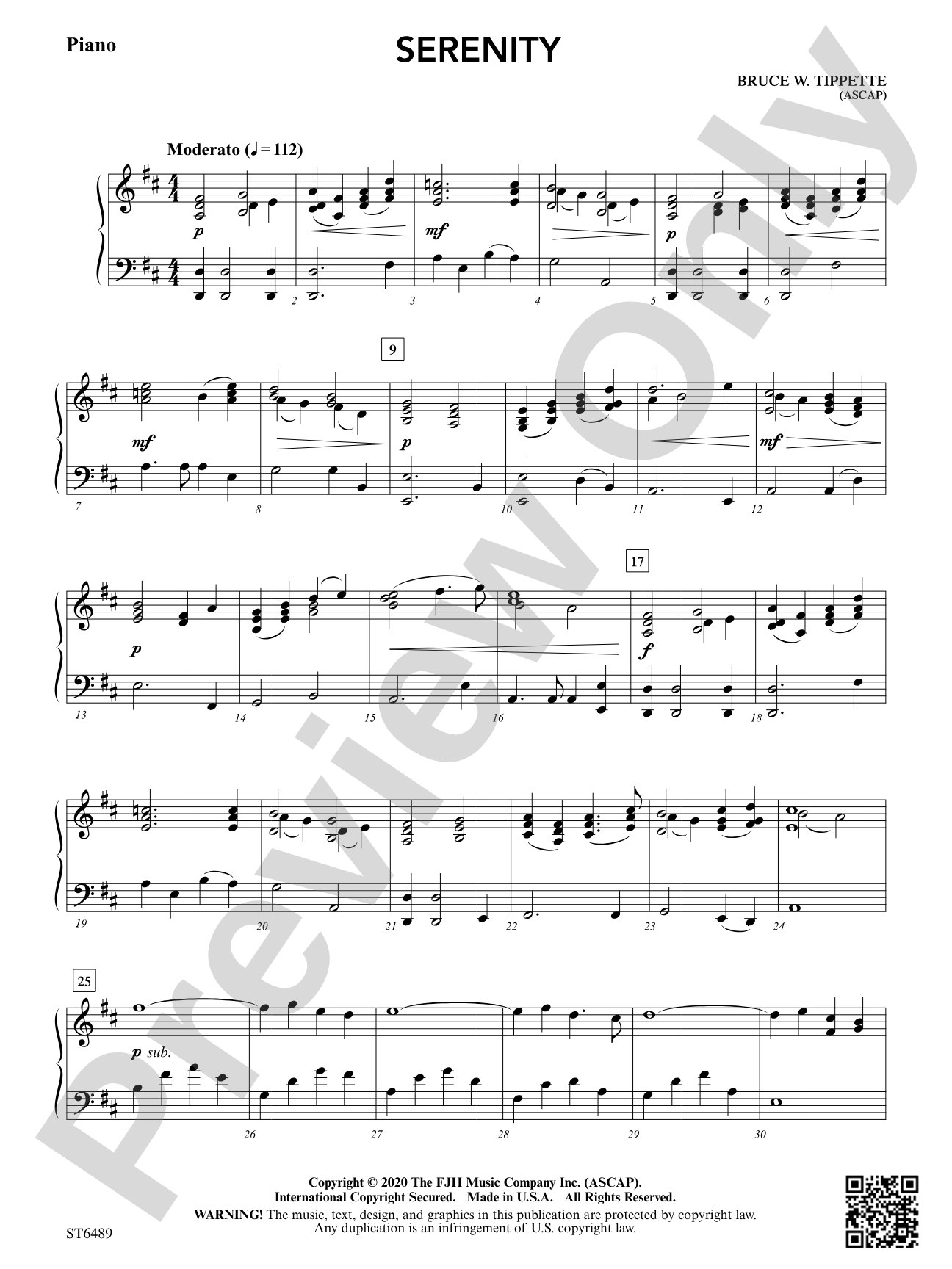 Serenity: Piano (opt.)