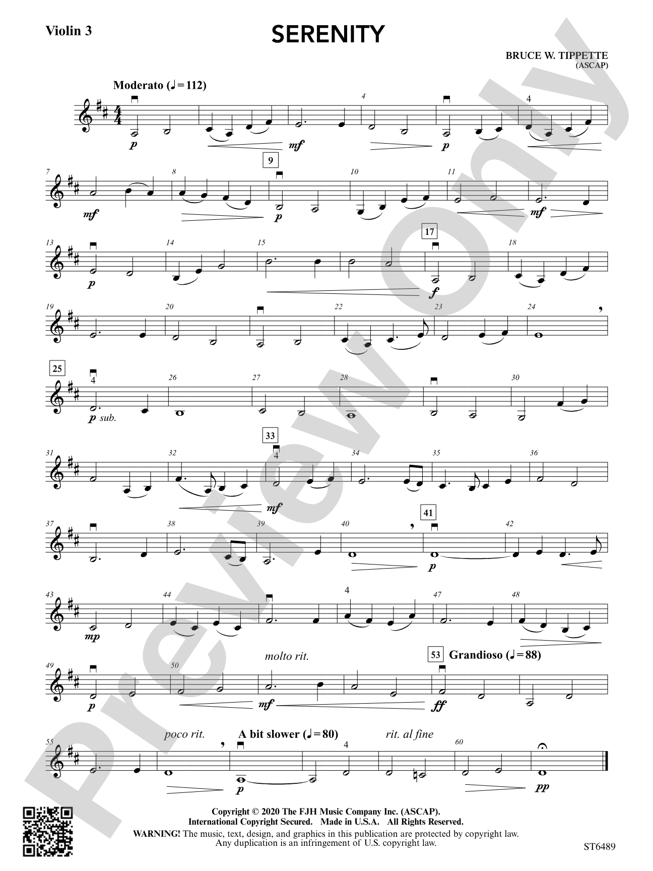 Serenity: Violin 3 (Viola T.C.)