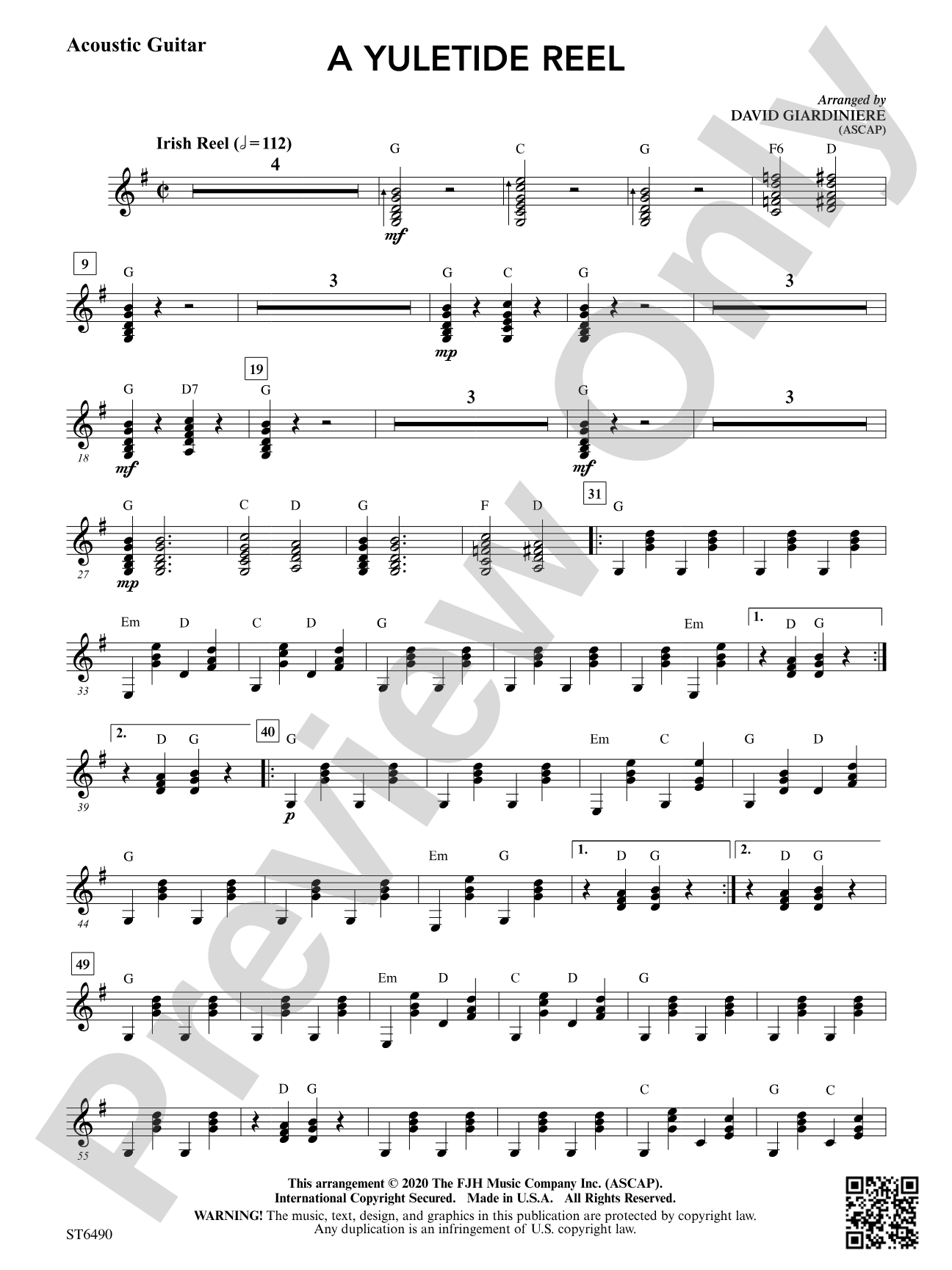 A Yuletide Reel: Acoustic Guitar
