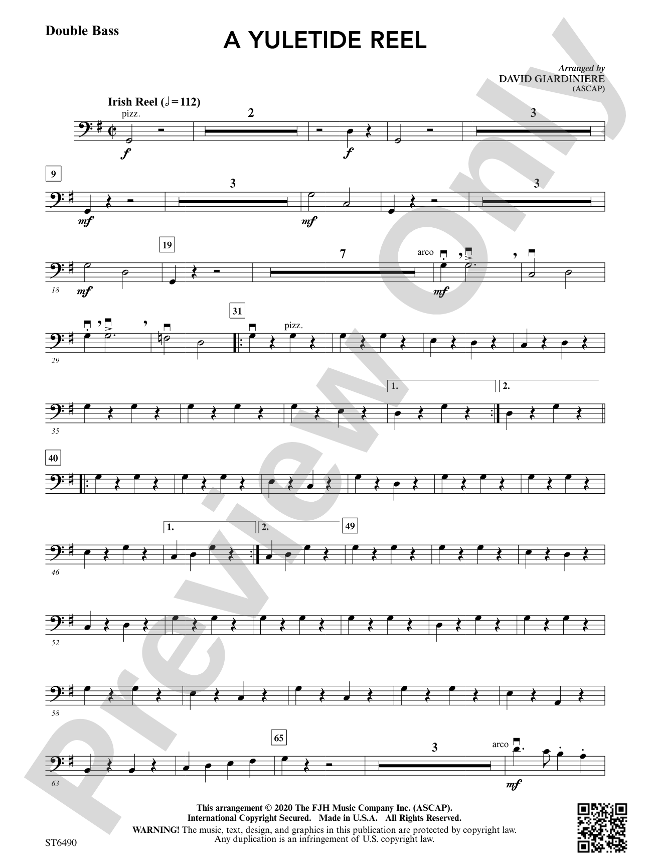 A Yuletide Reel: Double Bass