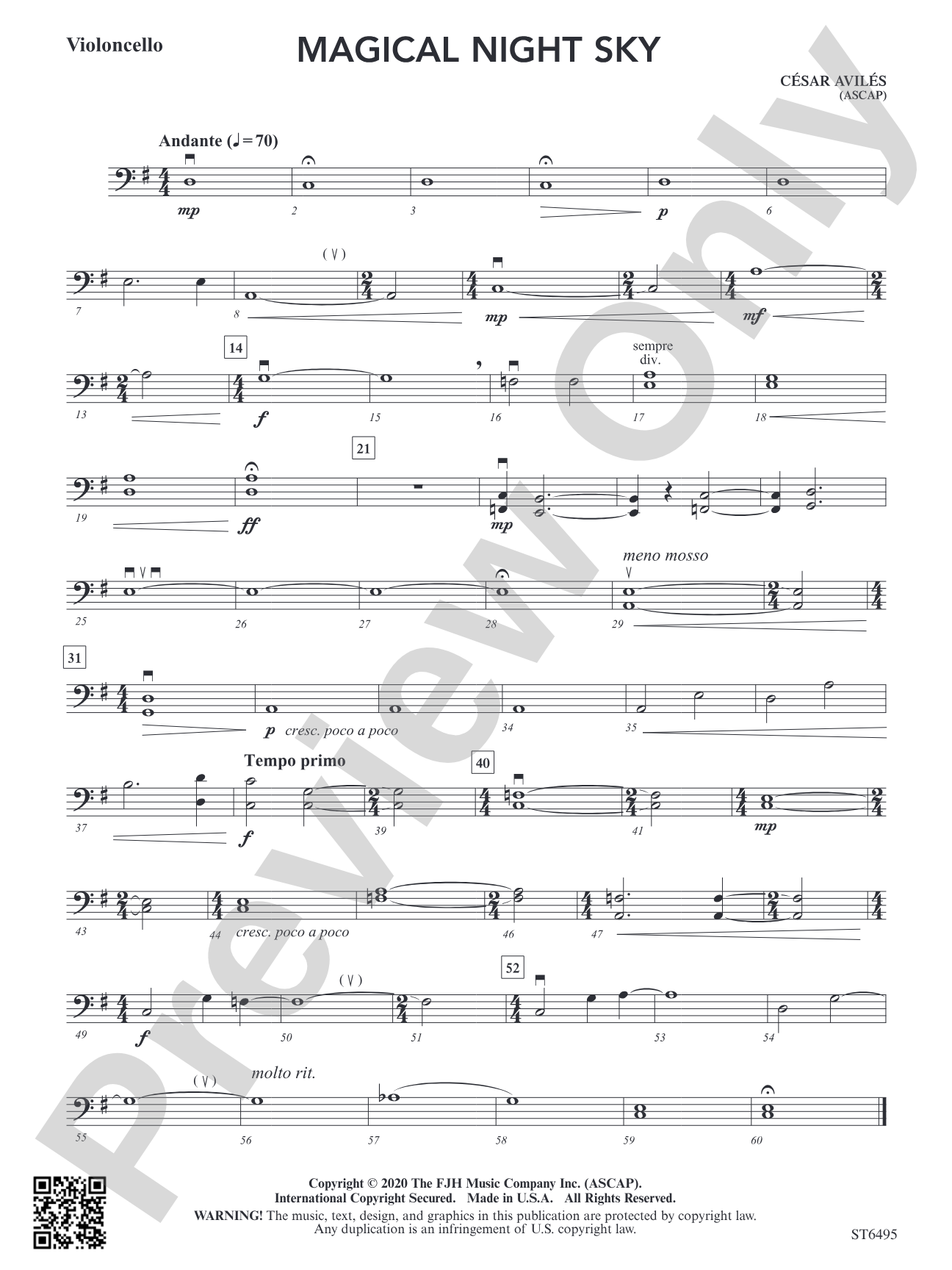 Magical Night Sky: Violoncello