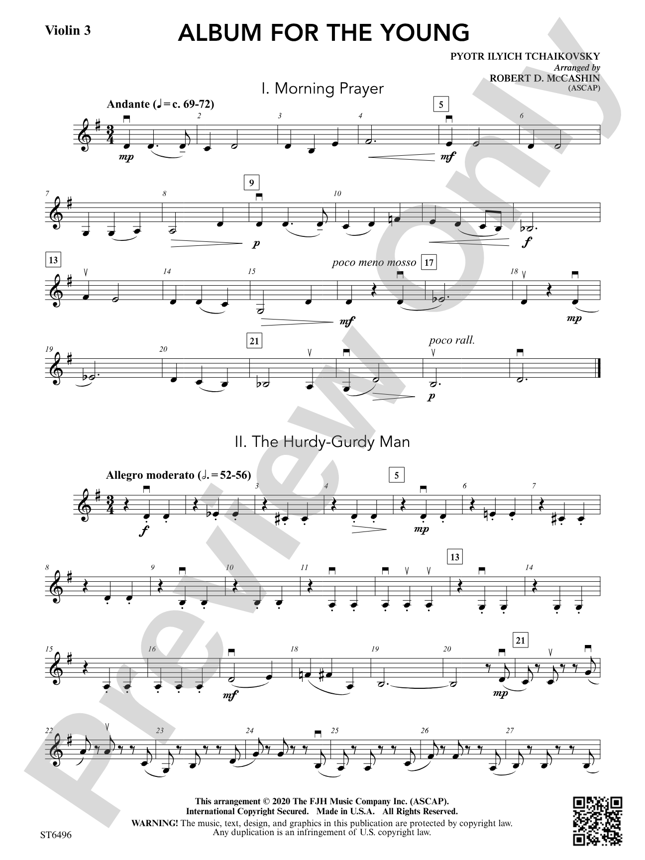 Album for the Young: Violin 3 (Viola T.C.)