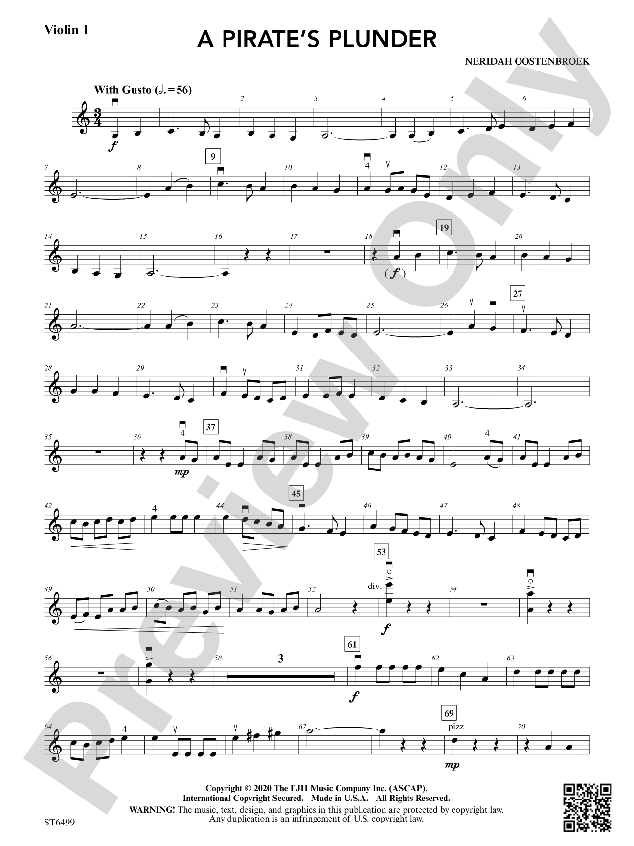 A Pirate's Plunder: Violin 1