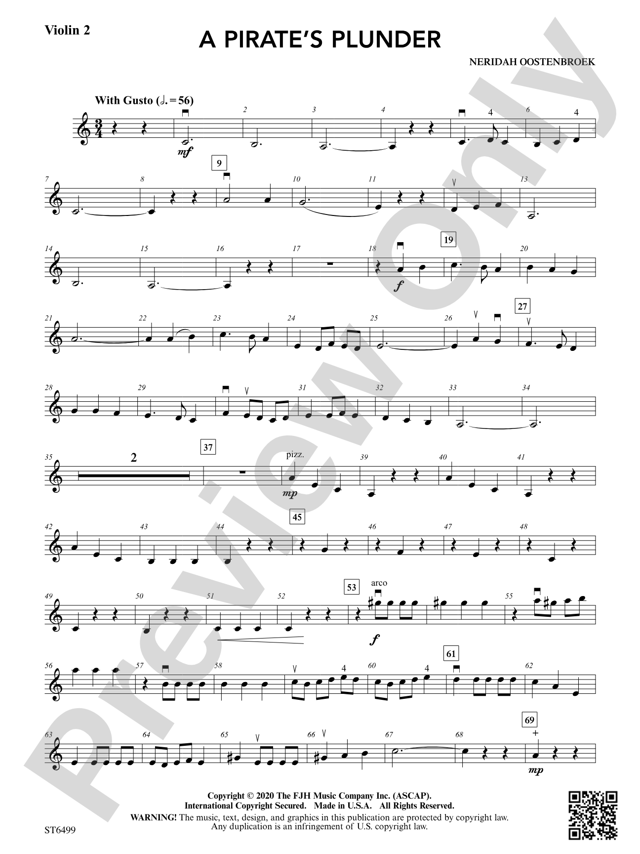 A Pirate's Plunder: Violin 2