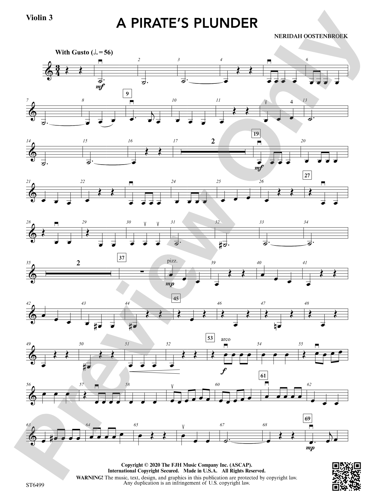 A Pirate's Plunder: Violin 3 (Viola T.C.)