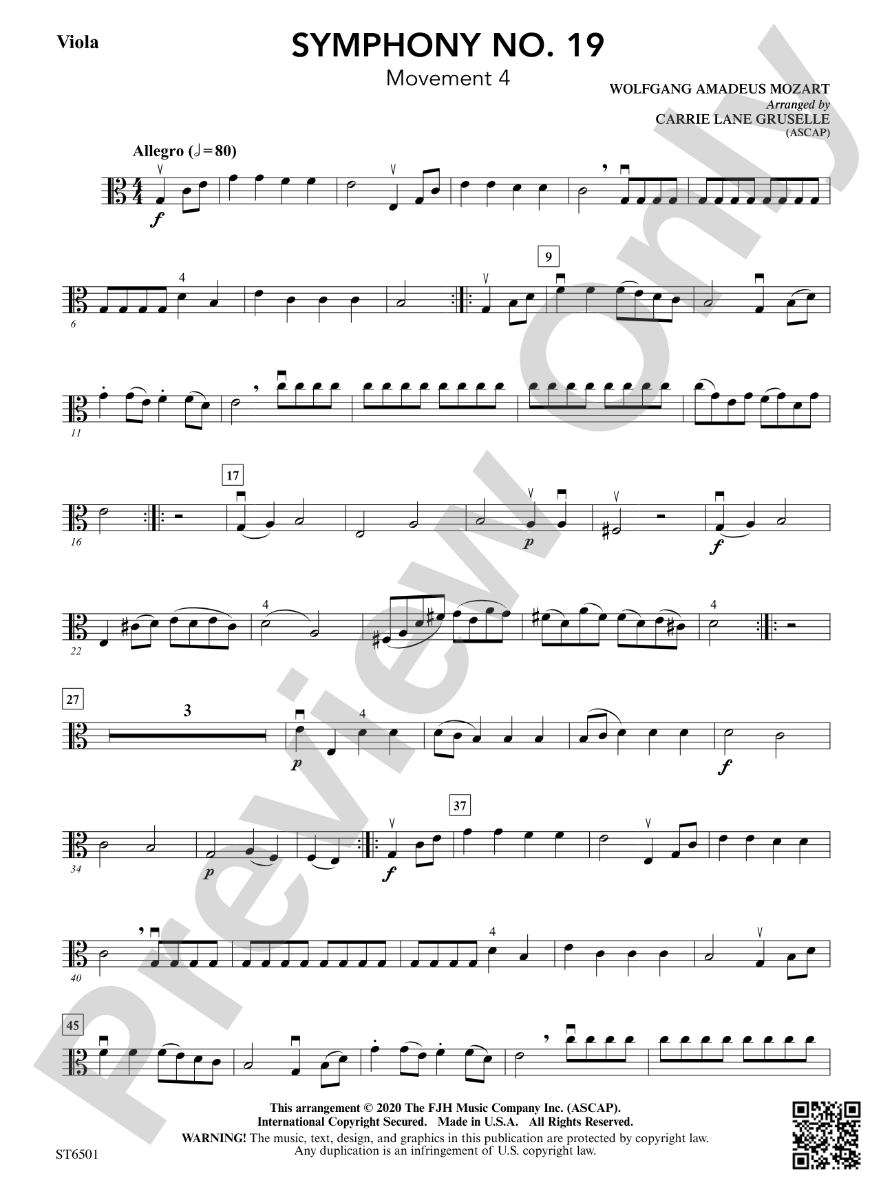 Symphony No. 19: Viola
