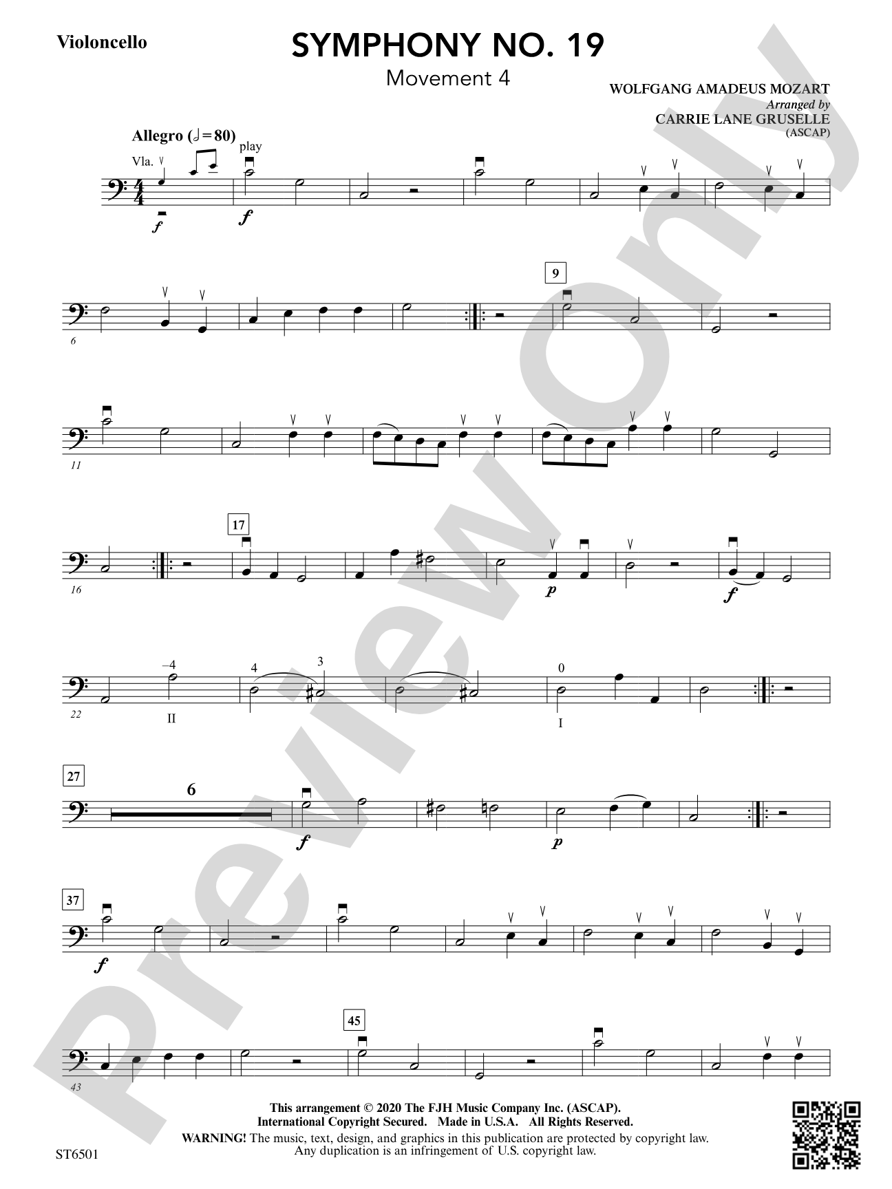 Symphony No. 19: Violoncello