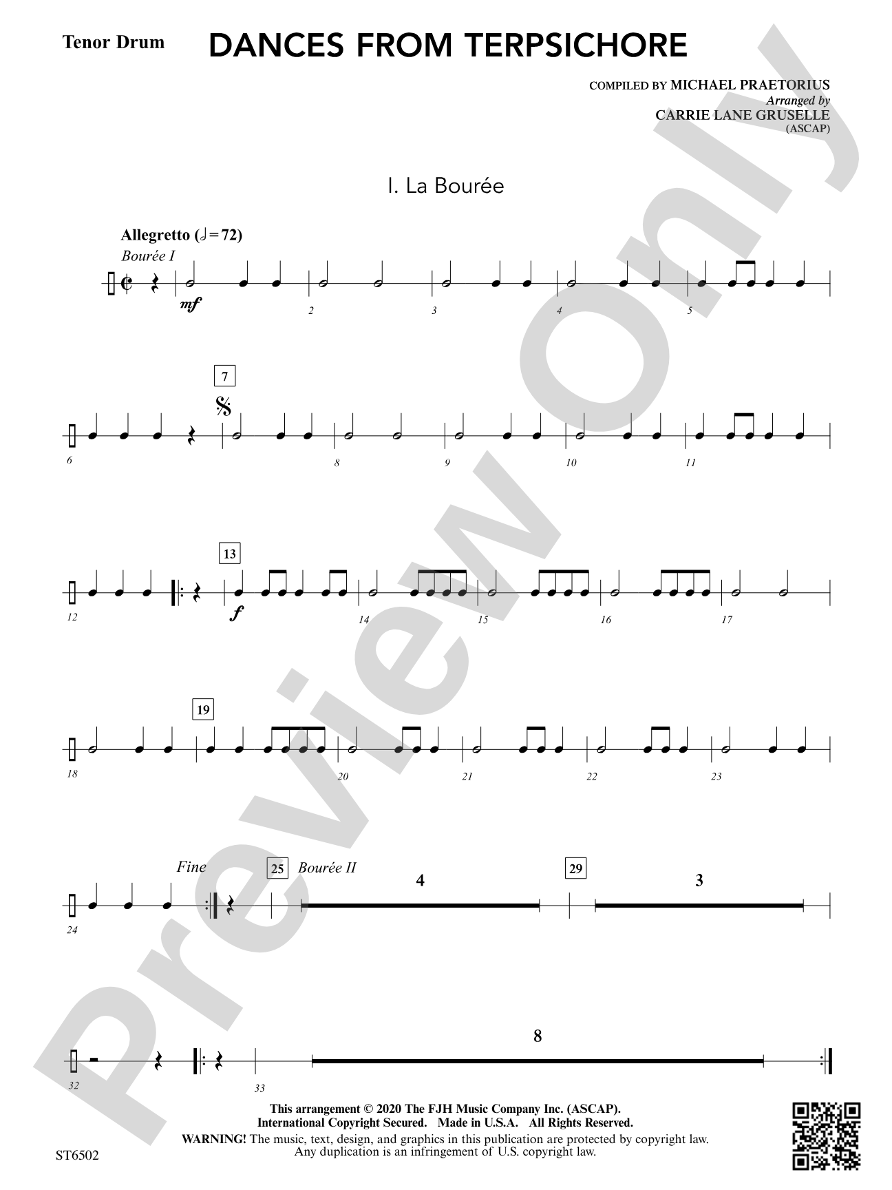 Dances from Terpsichore: Tenor Drum