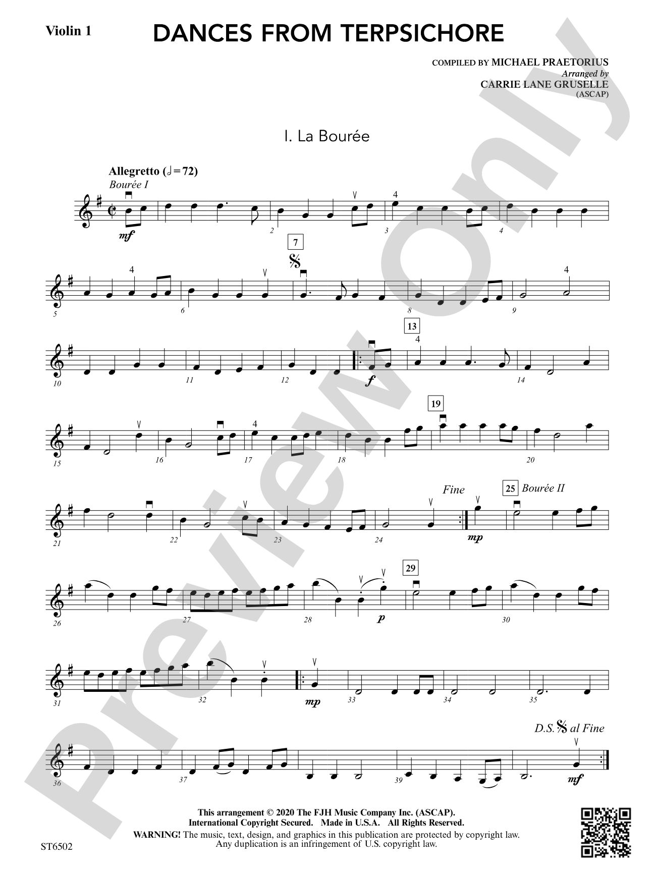 Dances from Terpsichore: Violin 1