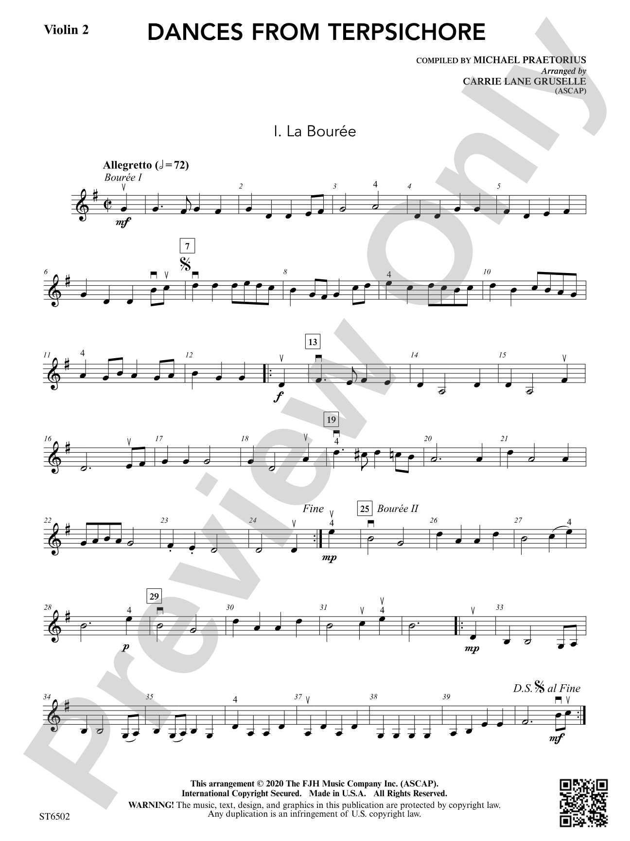 Dances from Terpsichore: Violin 2