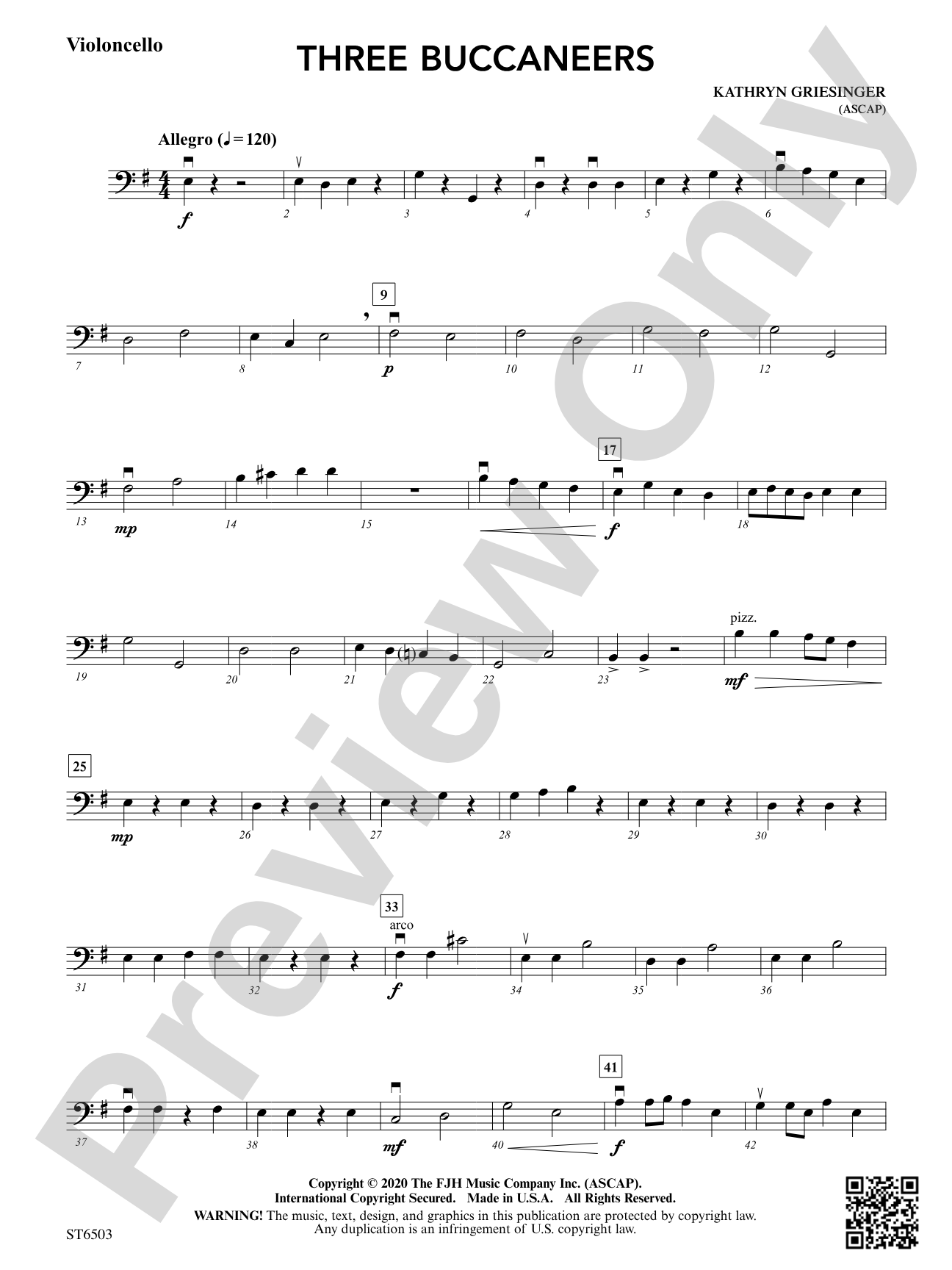 Three Buccaneers: Violoncello