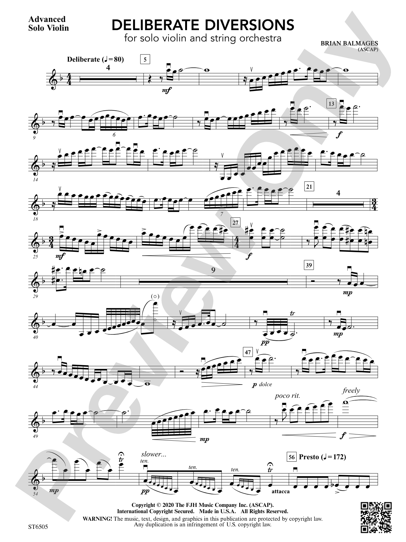 Deliberate Diversions: Advanced Solo Violin