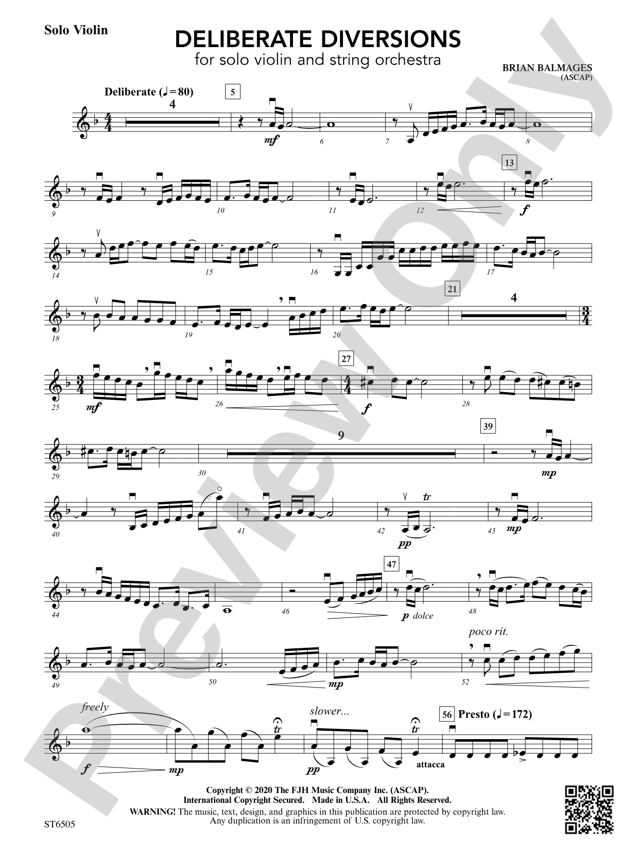 Deliberate Diversions: Solo Violin