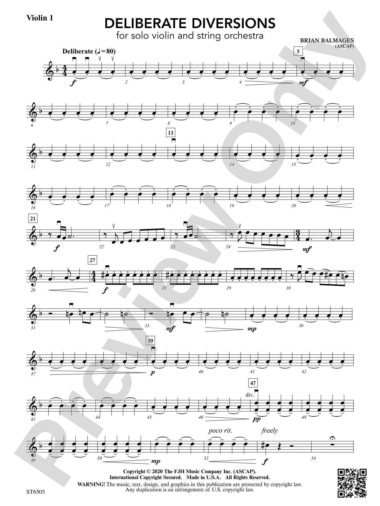 Deliberate Diversions: Violin 1