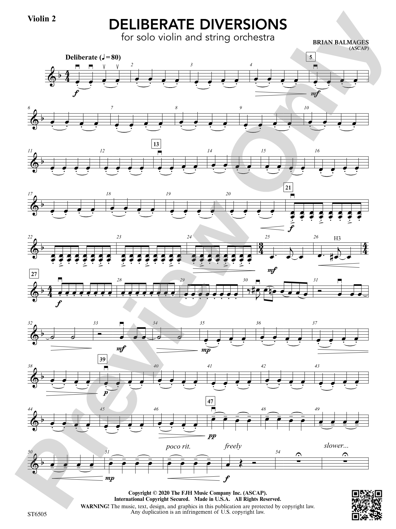 Deliberate Diversions: Violin 2