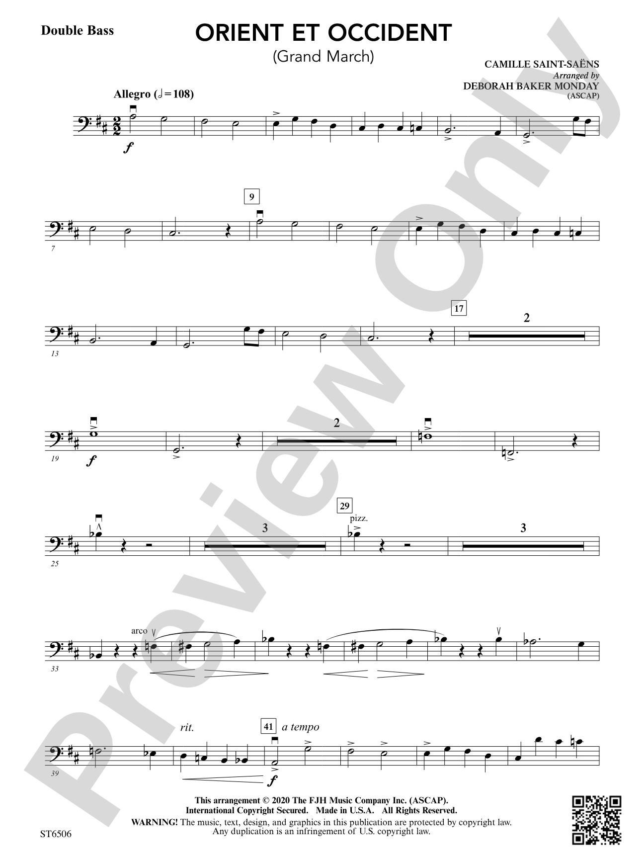 Orient et Occident (Grand March): Double Bass