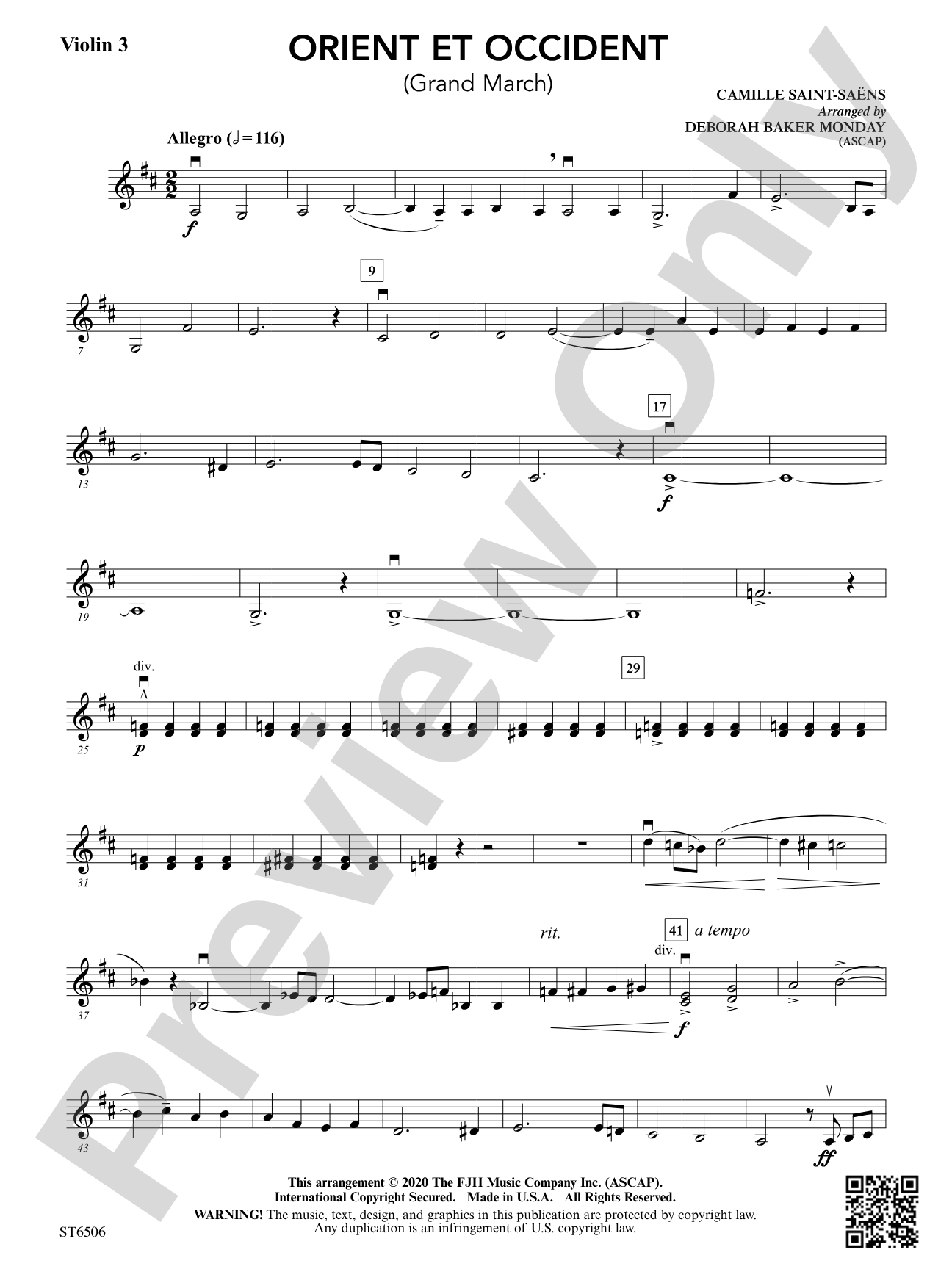 Orient et Occident (Grand March): Violin 3 (Viola T.C.)