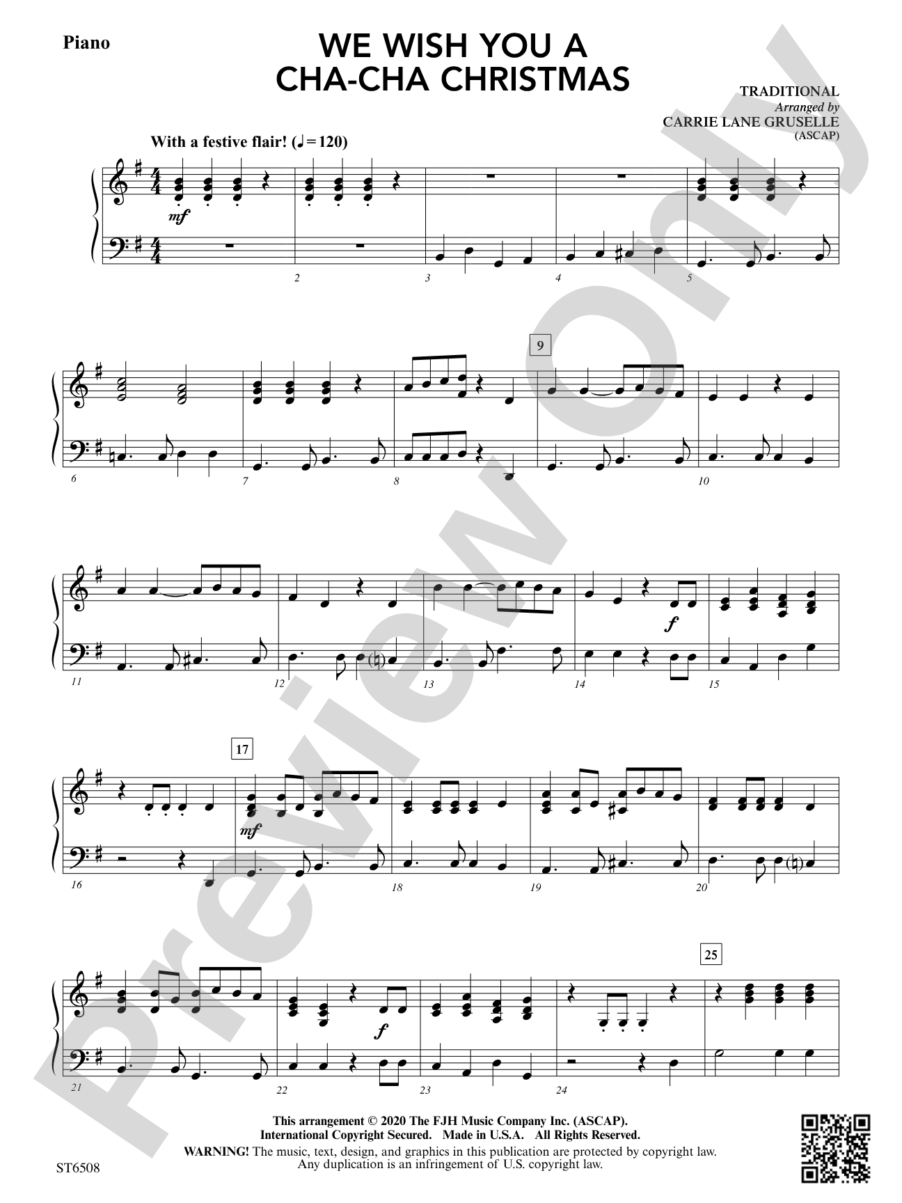 We Wish You a Cha-Cha Christmas: Piano