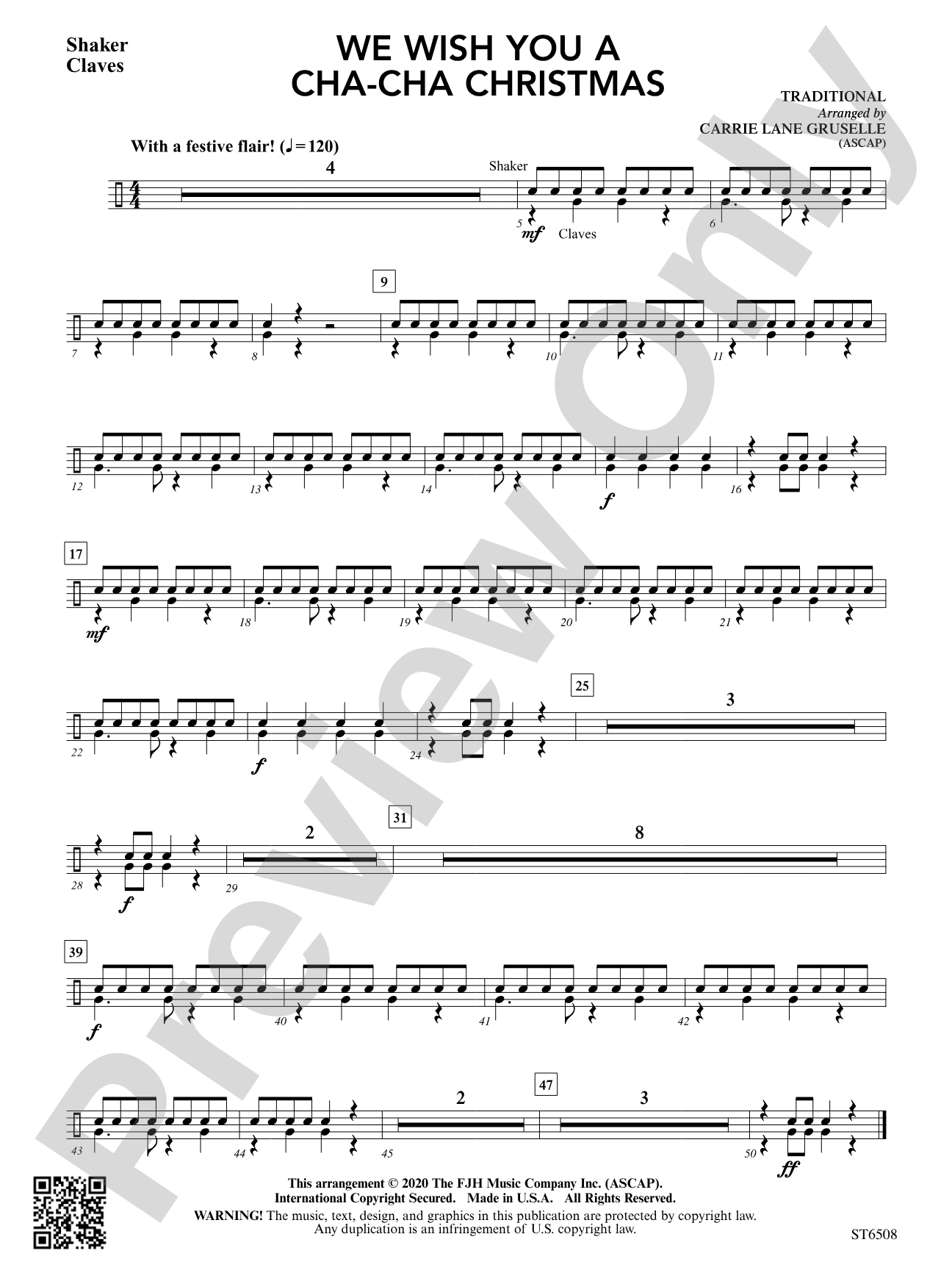 We Wish You a Cha-Cha Christmas: Shaker / Claves (opt.)