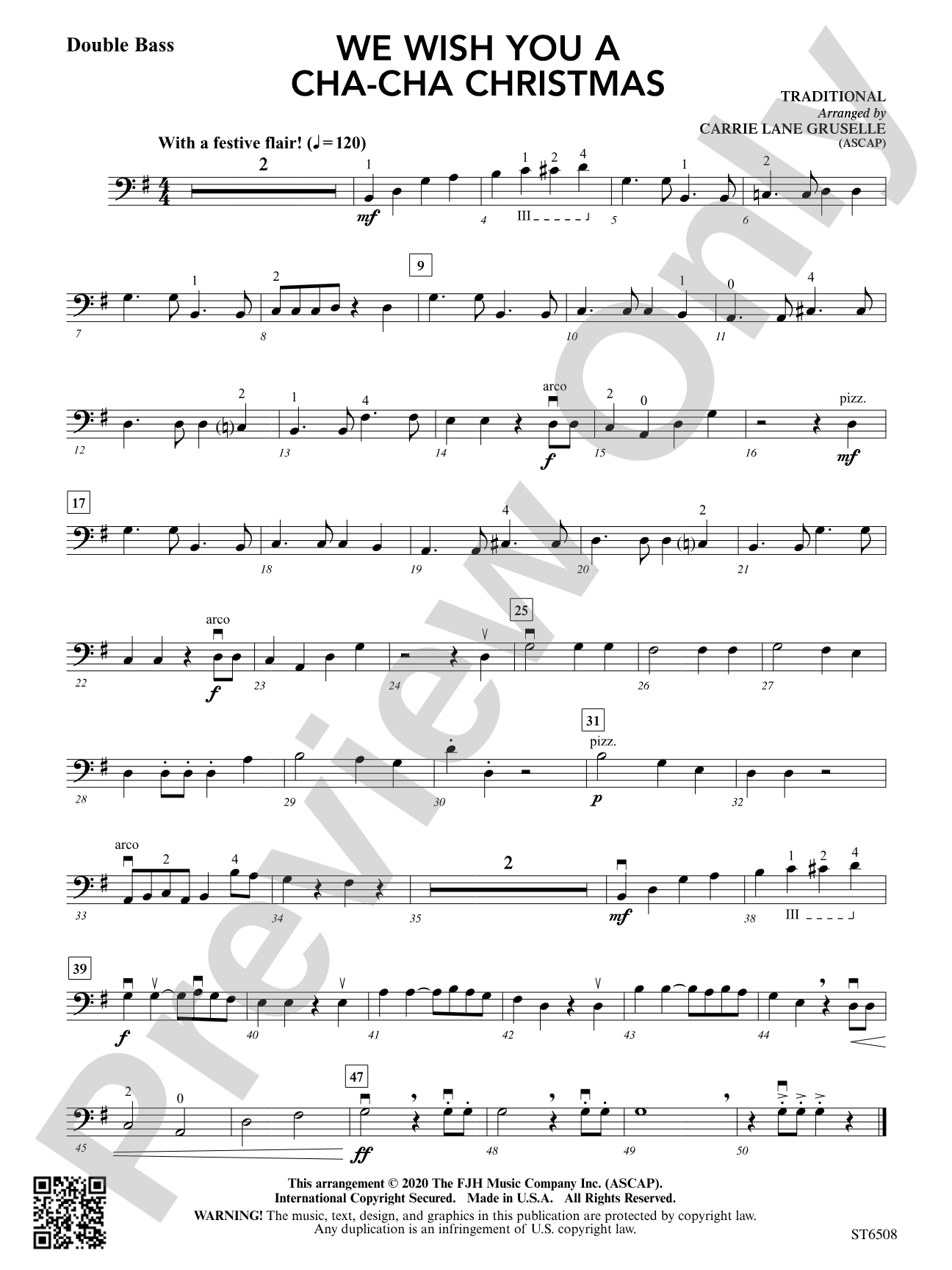 We Wish You a Cha-Cha Christmas: Double Bass