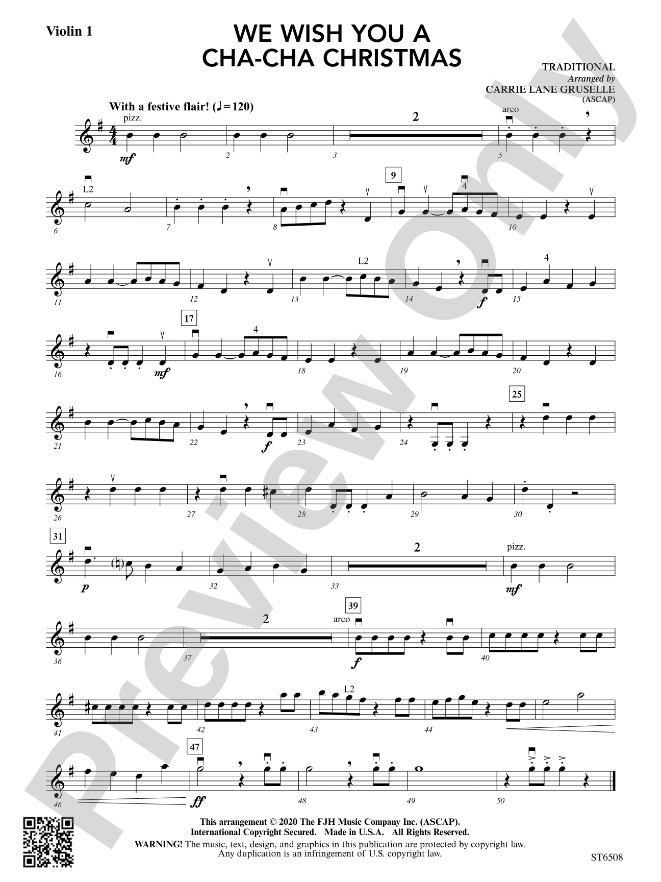 We Wish You a Cha-Cha Christmas: Violin 1