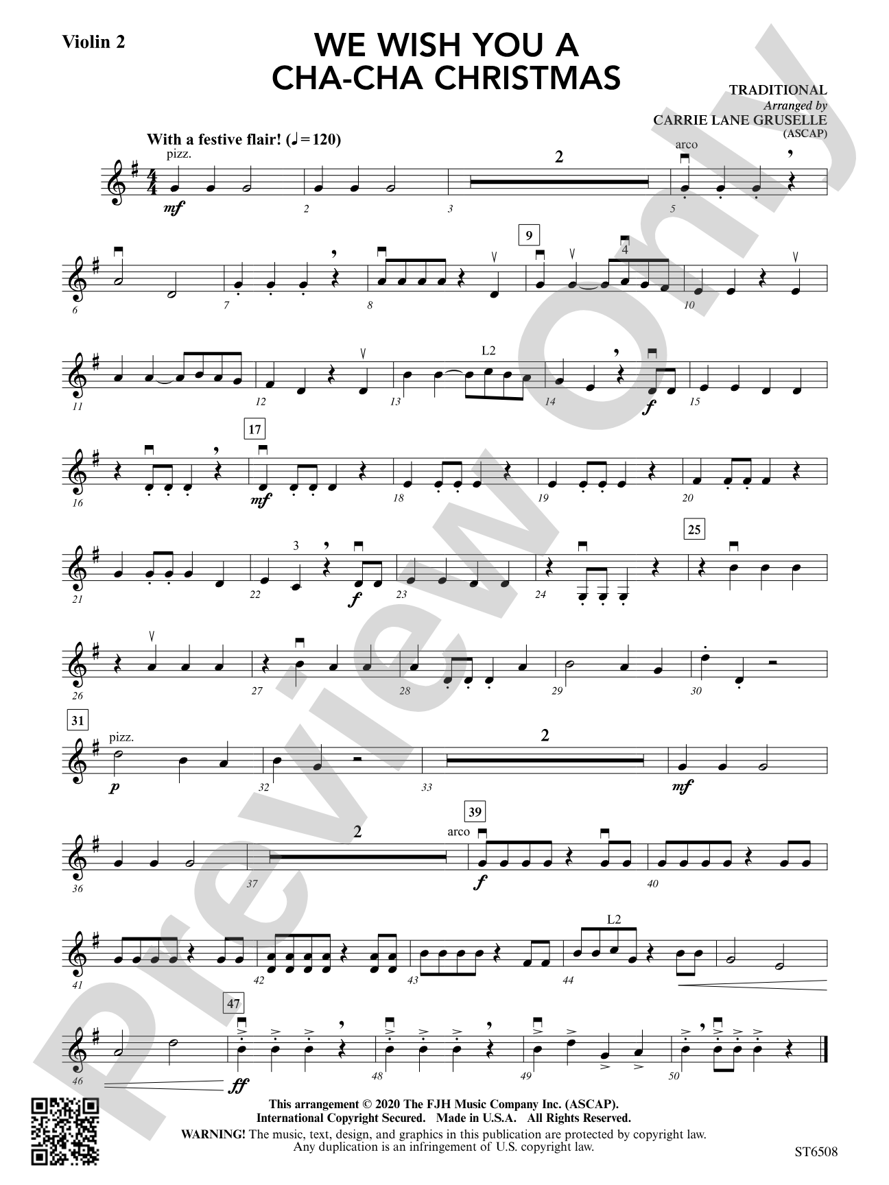 We Wish You a Cha-Cha Christmas: Violin 2