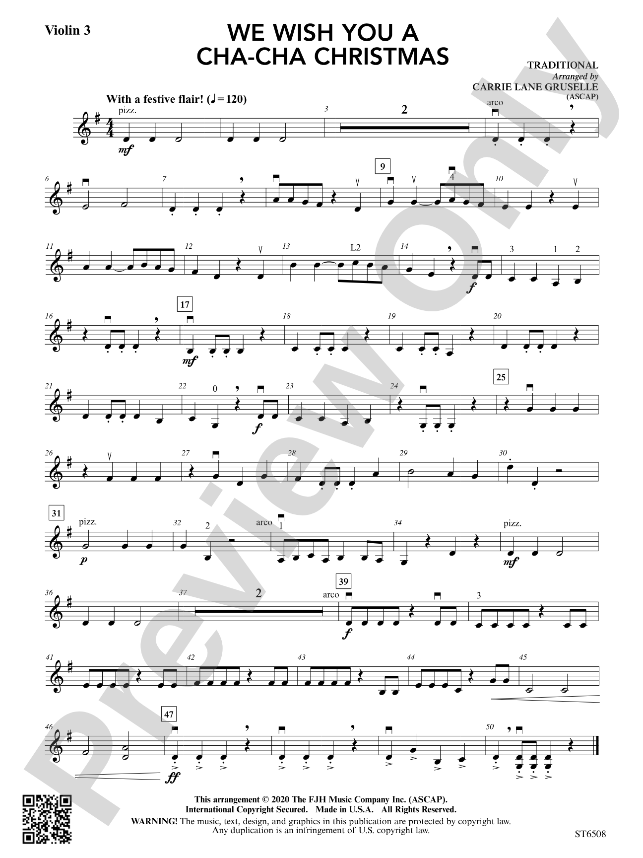 We Wish You a Cha-Cha Christmas: Violin 3 (Viola T.C.)