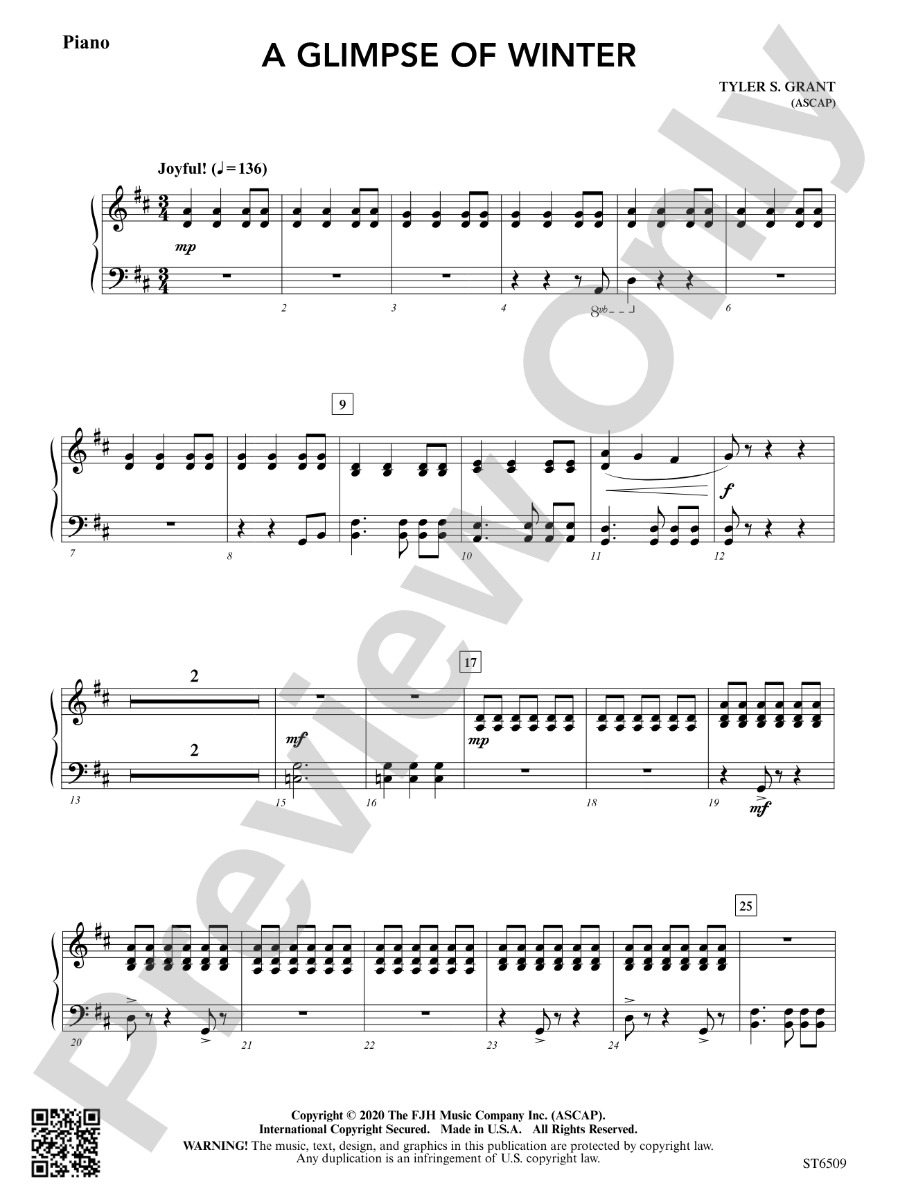 A Glimpse of Winter: Piano