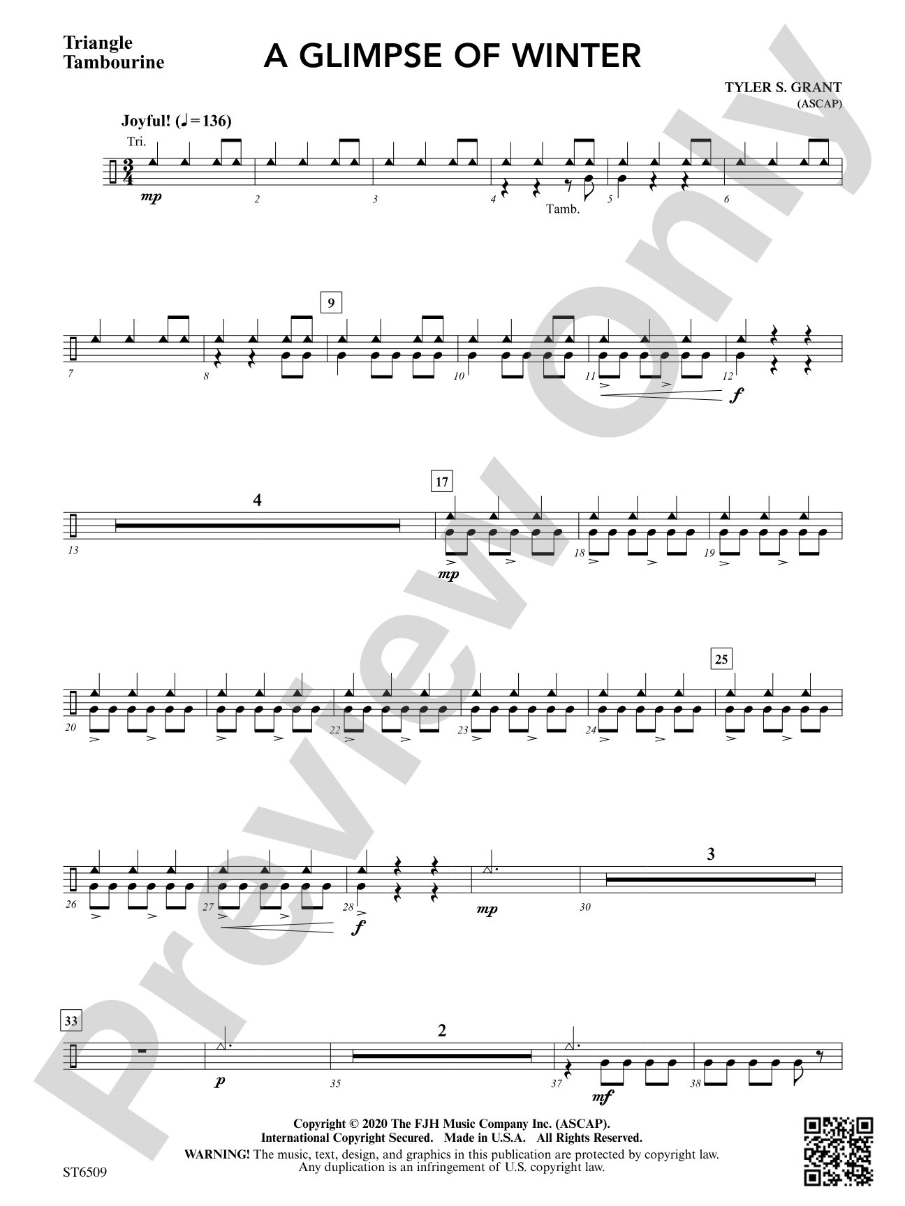 A Glimpse of Winter: Tambourine / Triangle