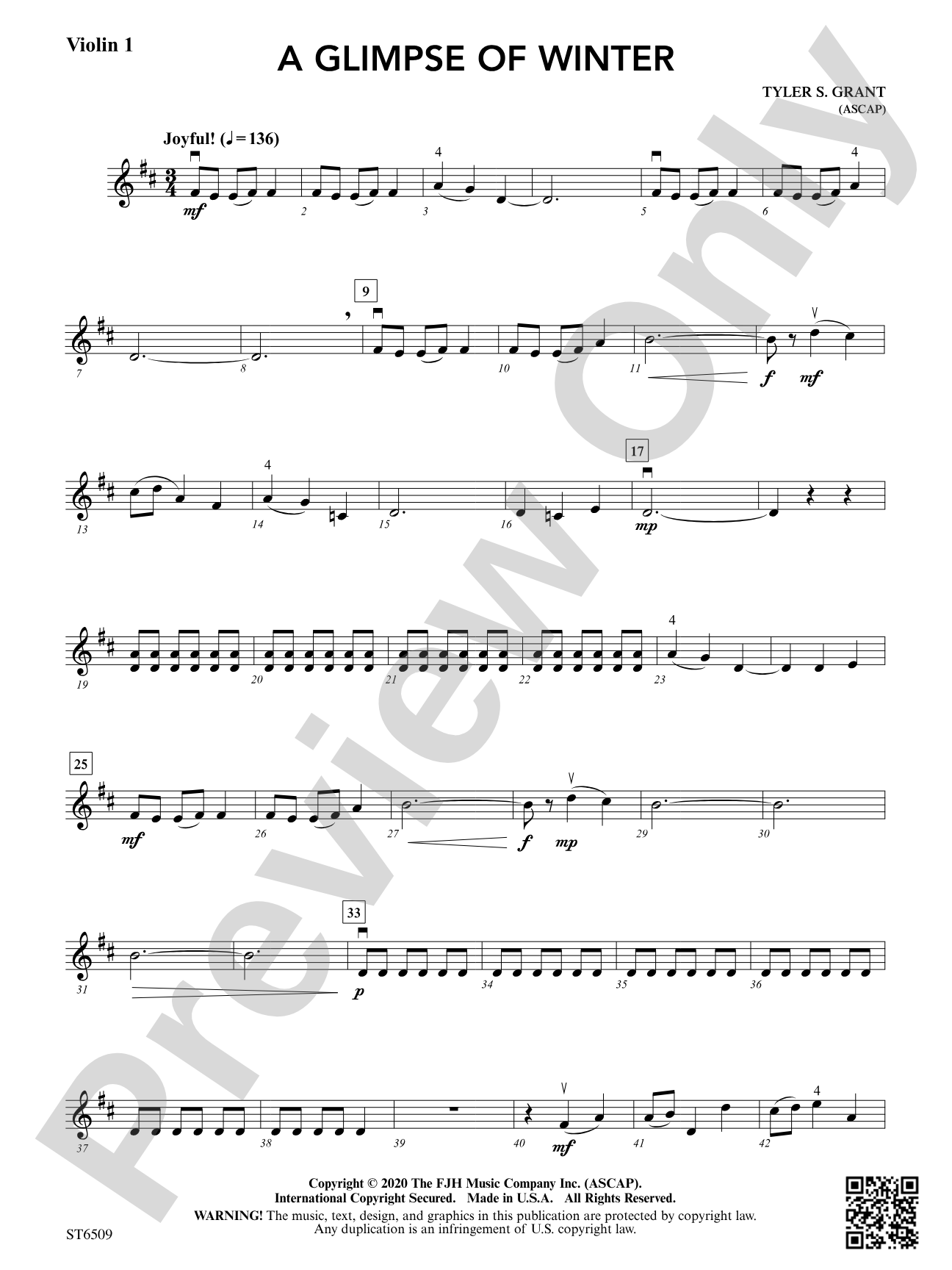 A Glimpse of Winter: Violin 1
